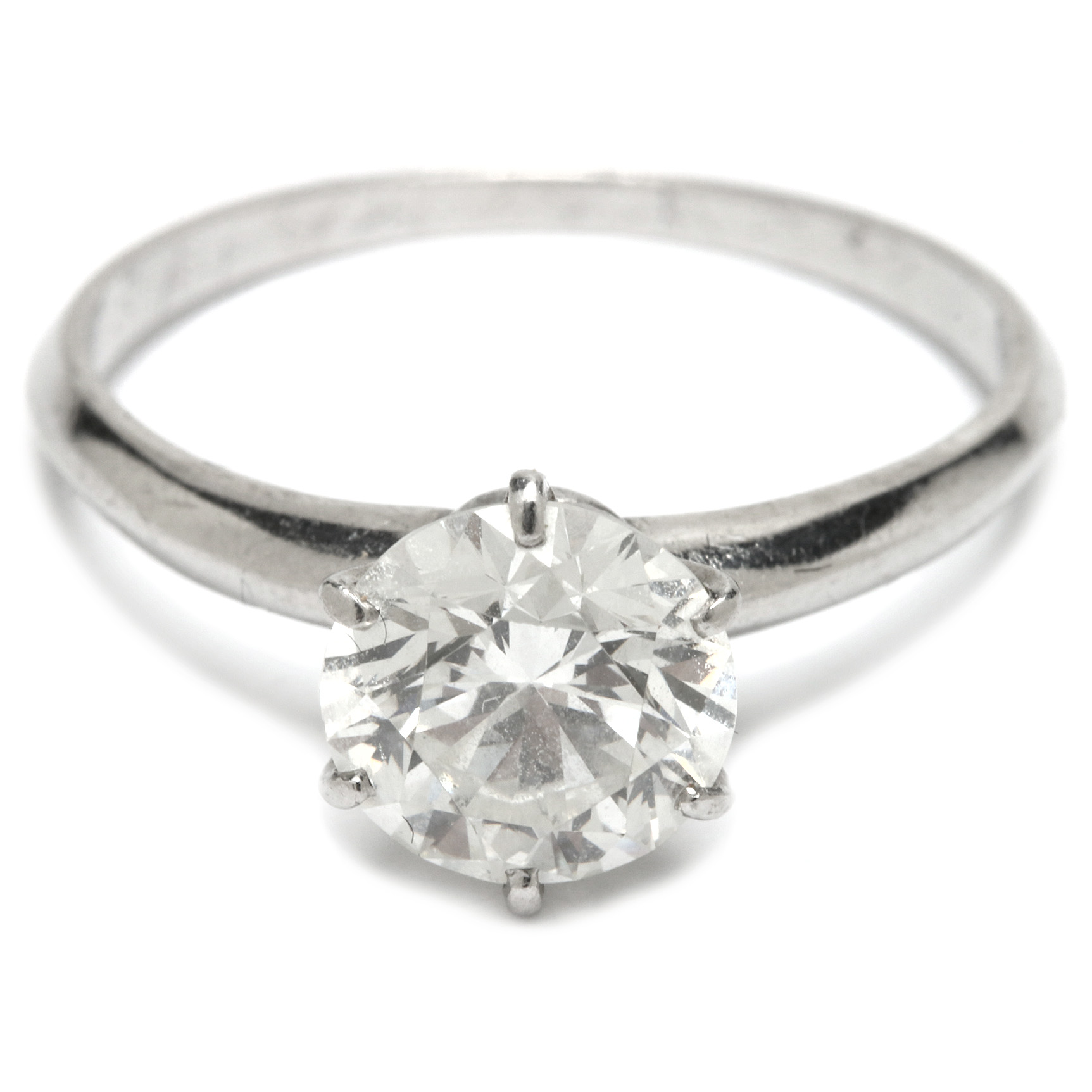 Vintage Tiffany and Co. Platinum 1.85 CT Diamond Solitaire Ring