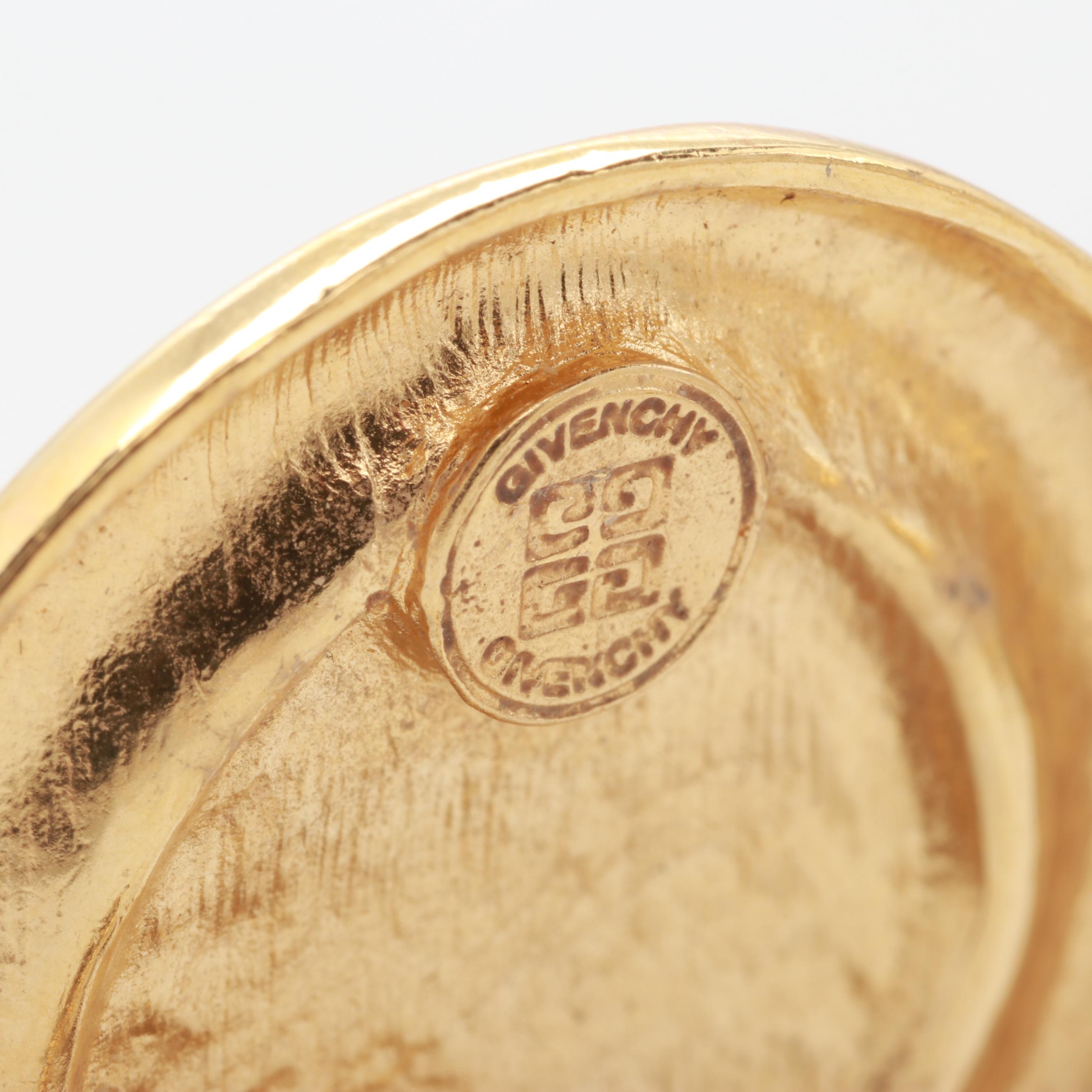 1980s Givenchy Gold Tone Logo Jewelry Collection