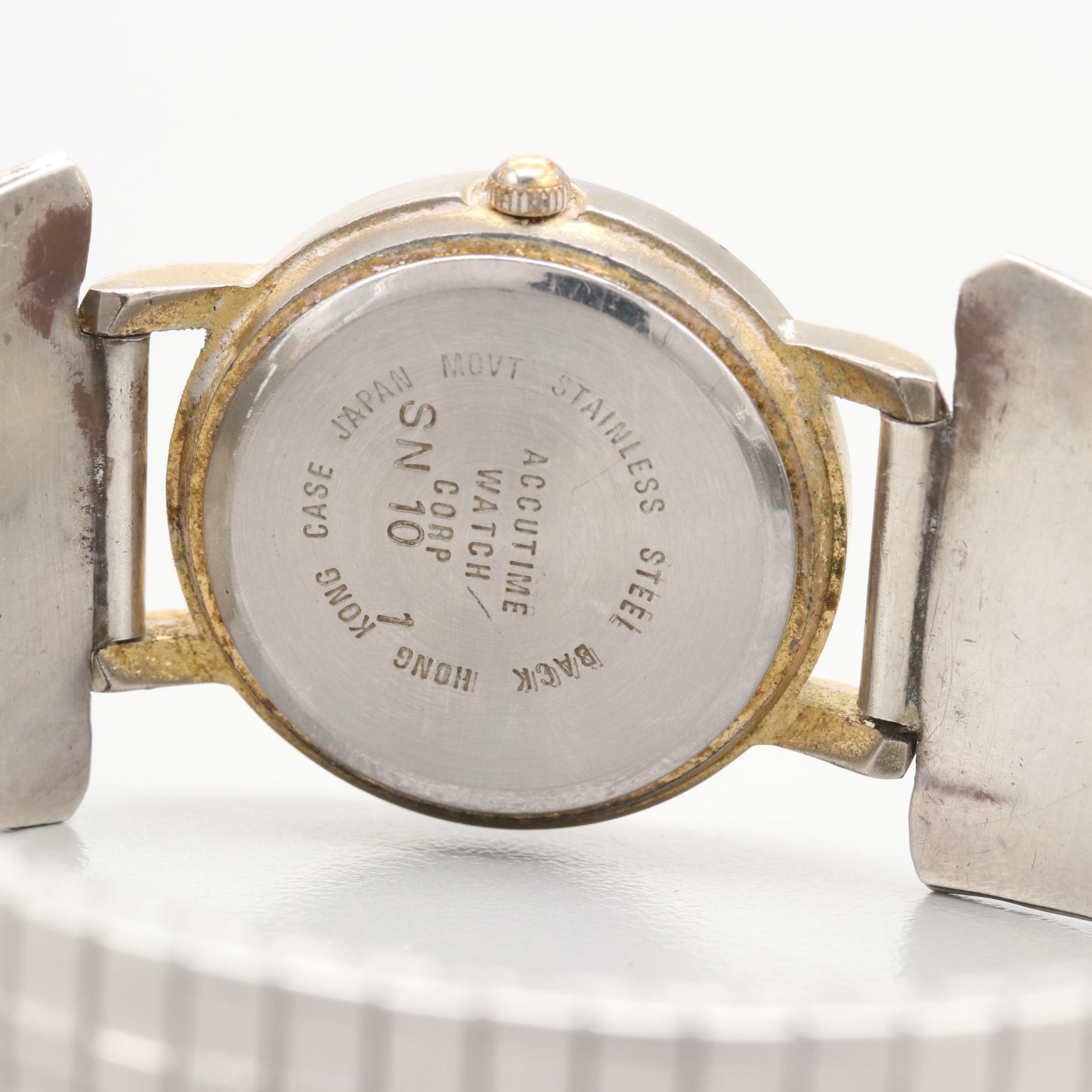 Vivani Quartz Watch With Southwestern Style Sterling Silver Turquoise Band