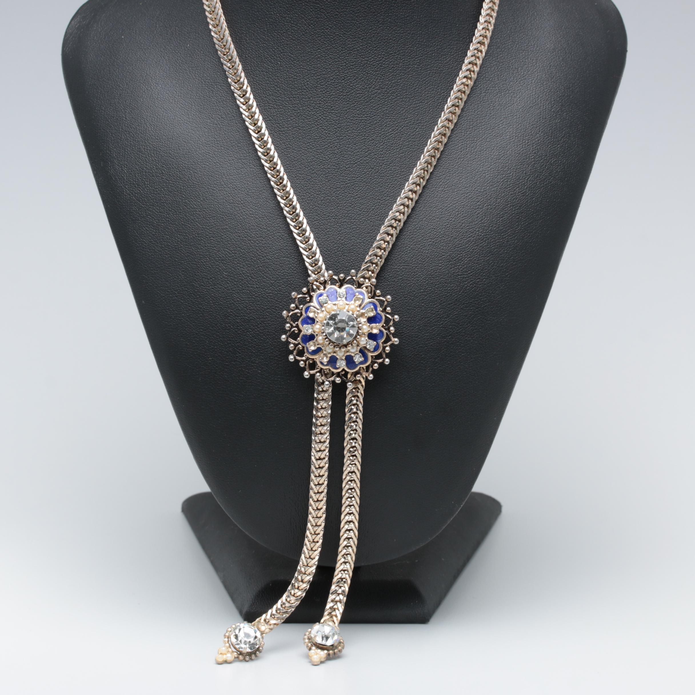 1960s Coro Rhinestone and Enamel Necklace and Bracelets