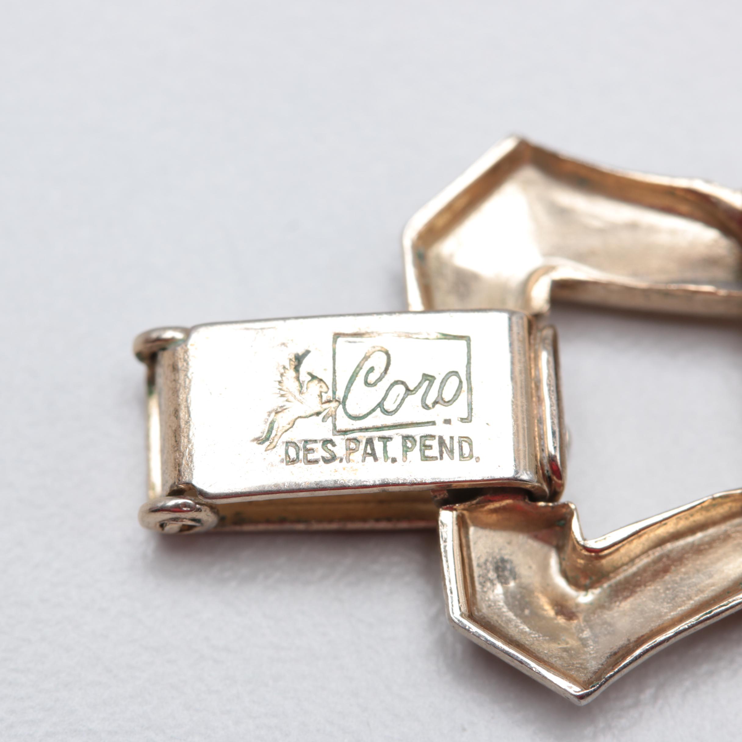 1960s Coro Rhinestone and Enamel Necklace and Bracelets