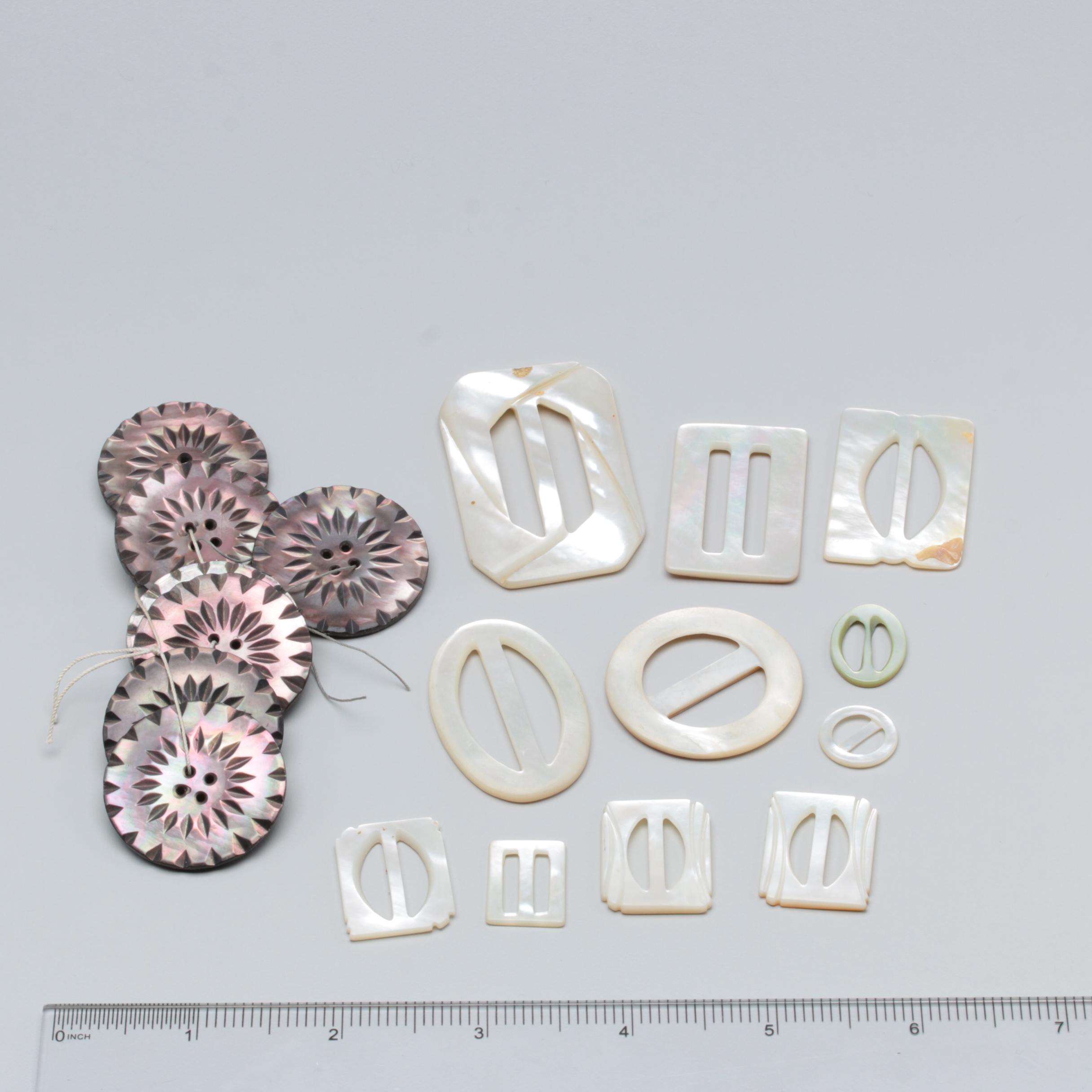 Mother of Pearl Buckle and Button Assortment