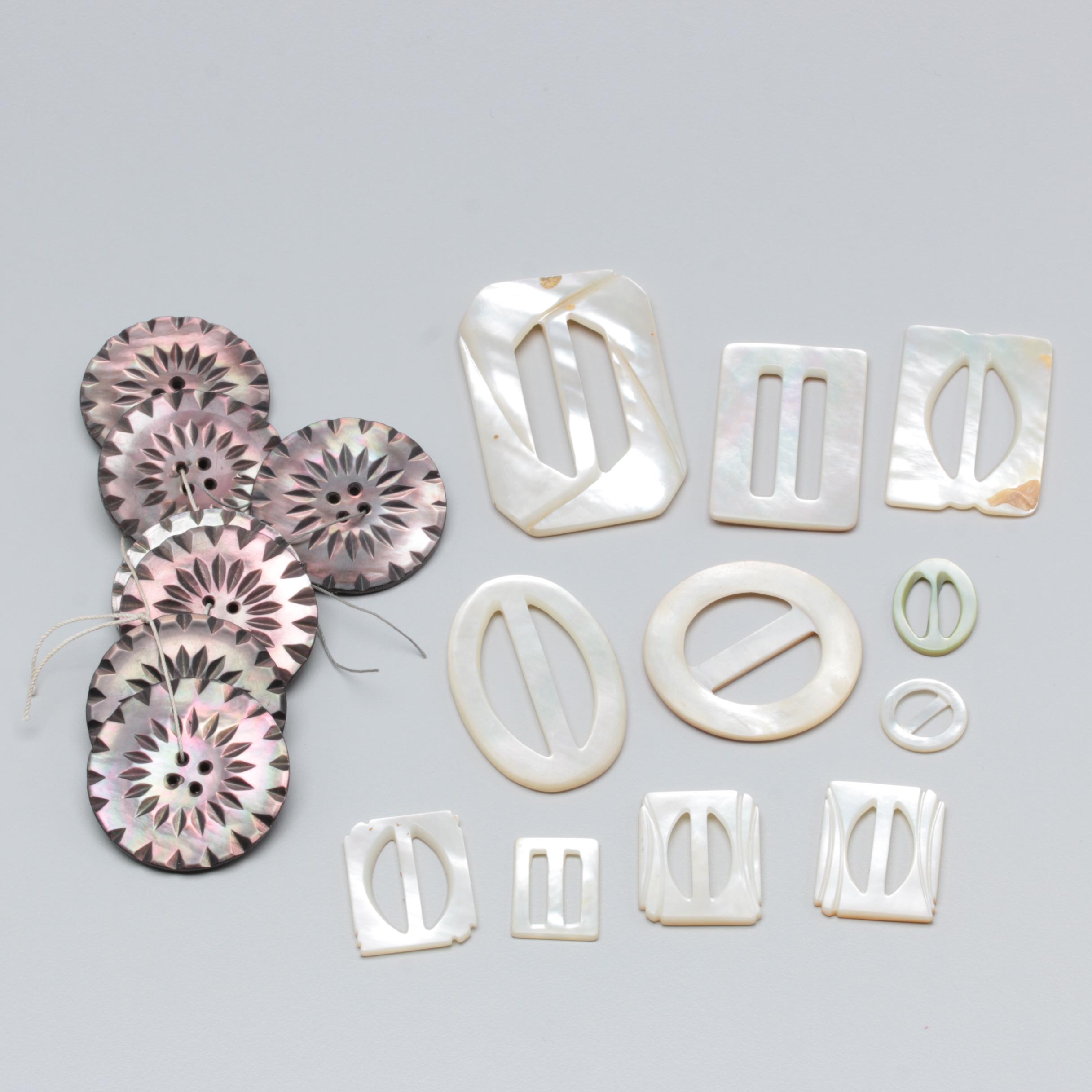 Mother of Pearl Buckle and Button Assortment