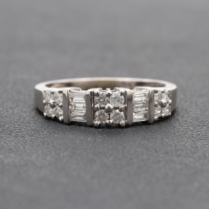 14K White Gold Diamond Ring