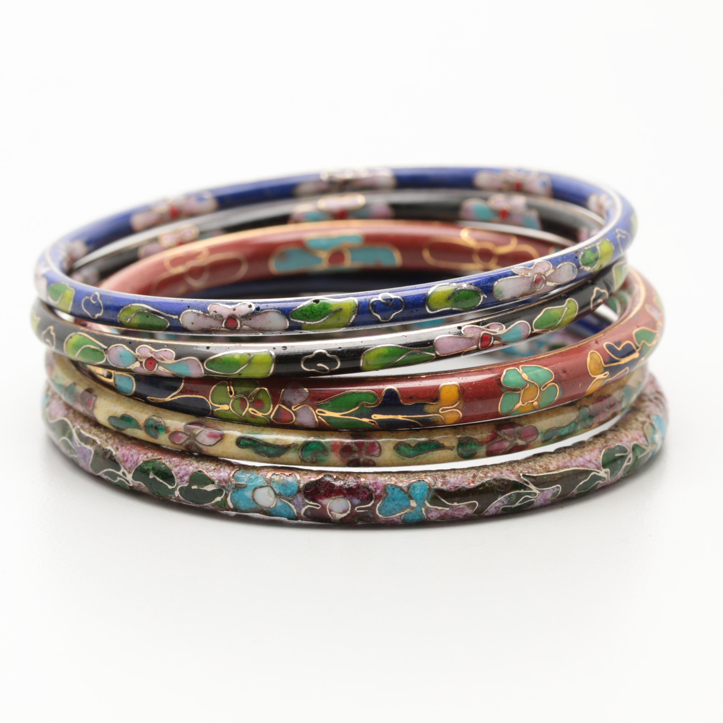 Large Collection of Chinese Cloisonné Jewelry