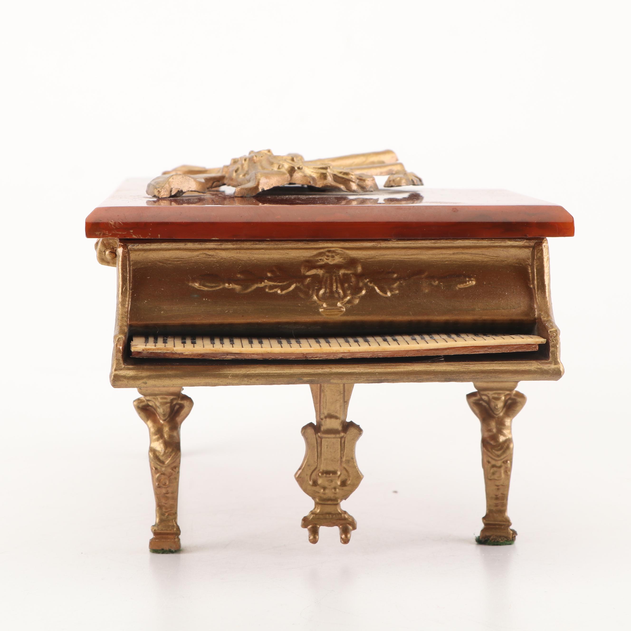 Bakelite and Metal Grand Piano Music Box