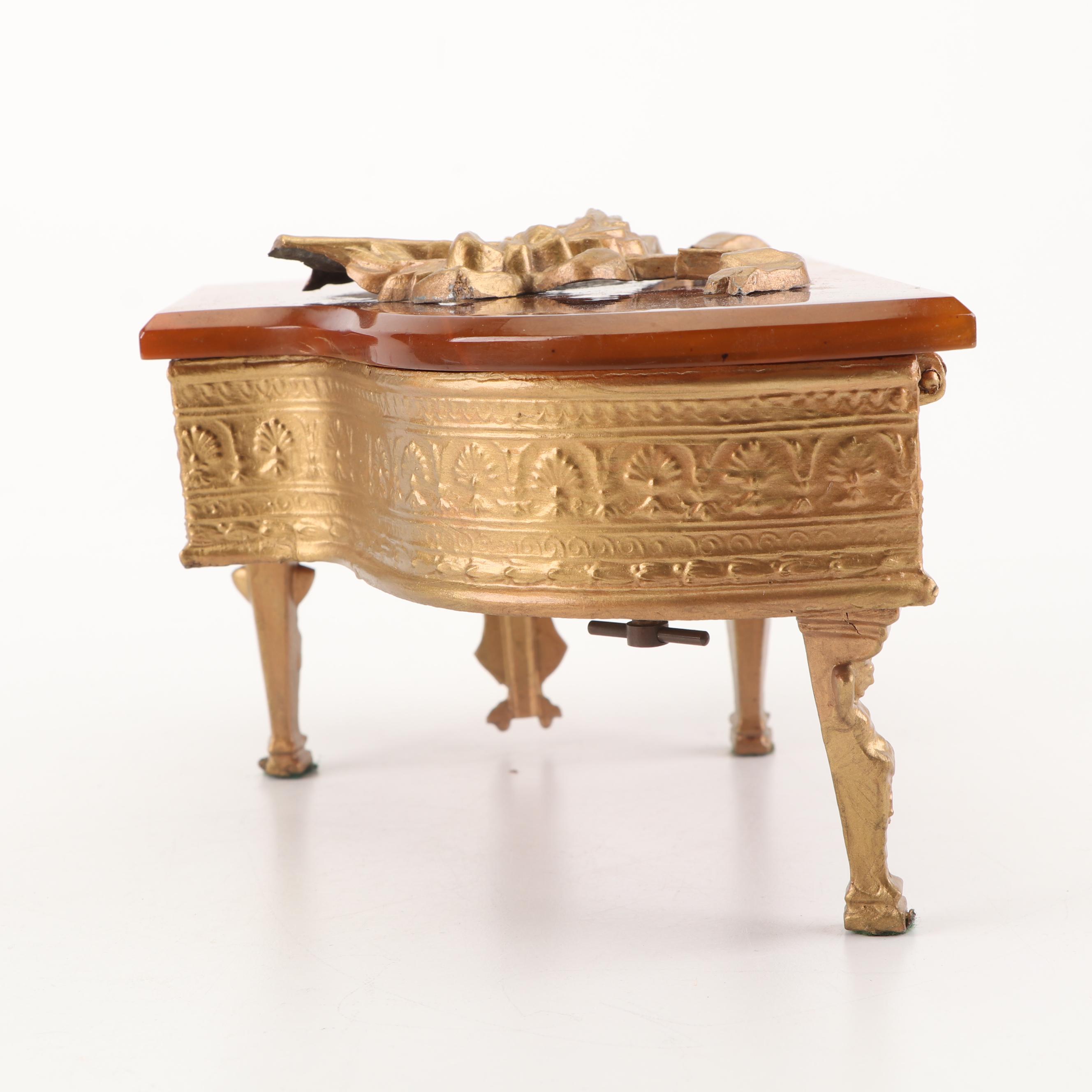 Bakelite and Metal Grand Piano Music Box