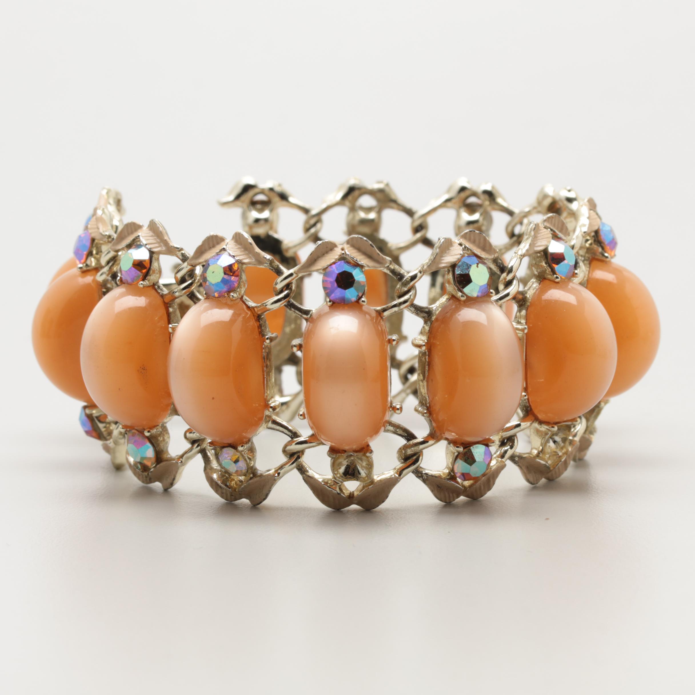 1960s Acrylic Parure and Bracelets Including Opalized, Speckled