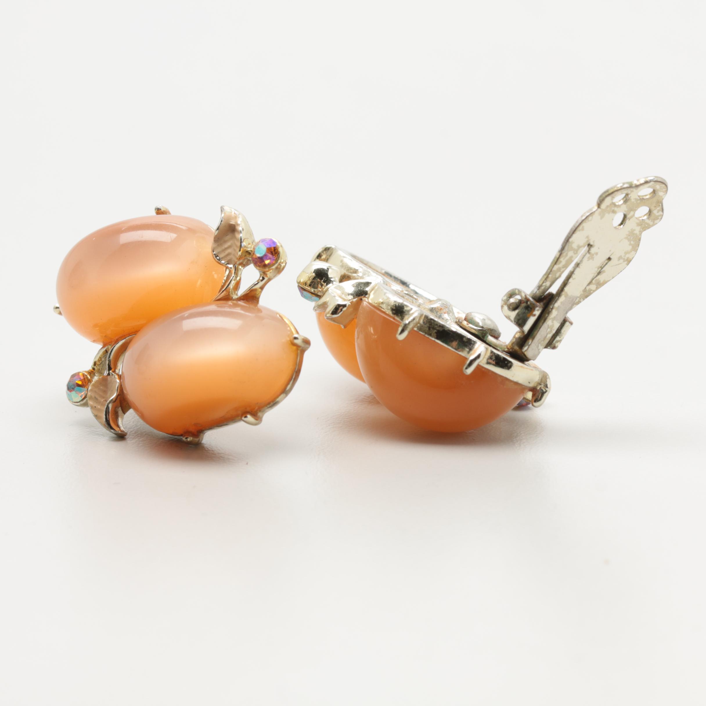 1960s Acrylic Parure and Bracelets Including Opalized, Speckled