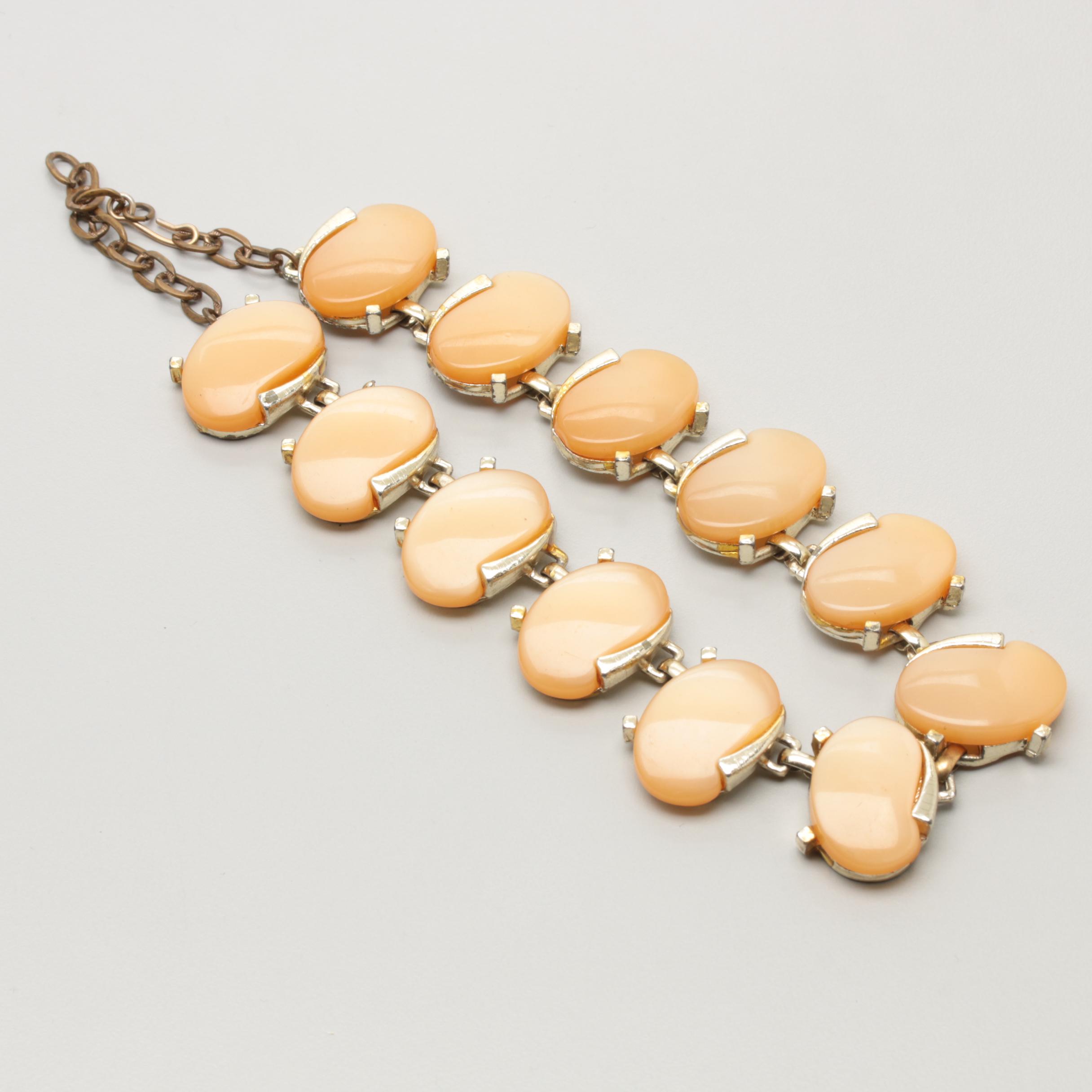 1960s Acrylic Parure and Bracelets Including Opalized, Speckled