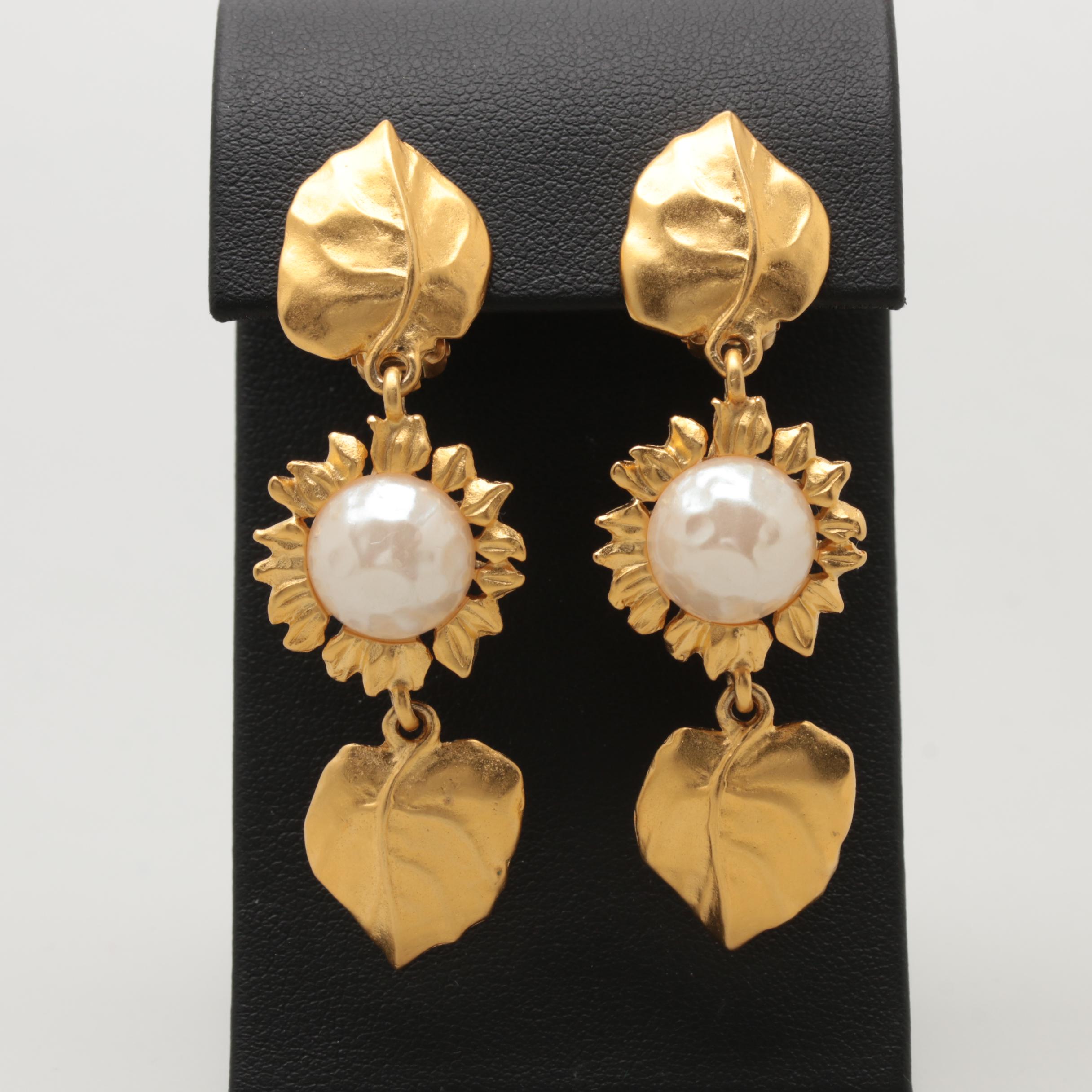 Vintage Karl Lagerfeld Sunflower Earrings