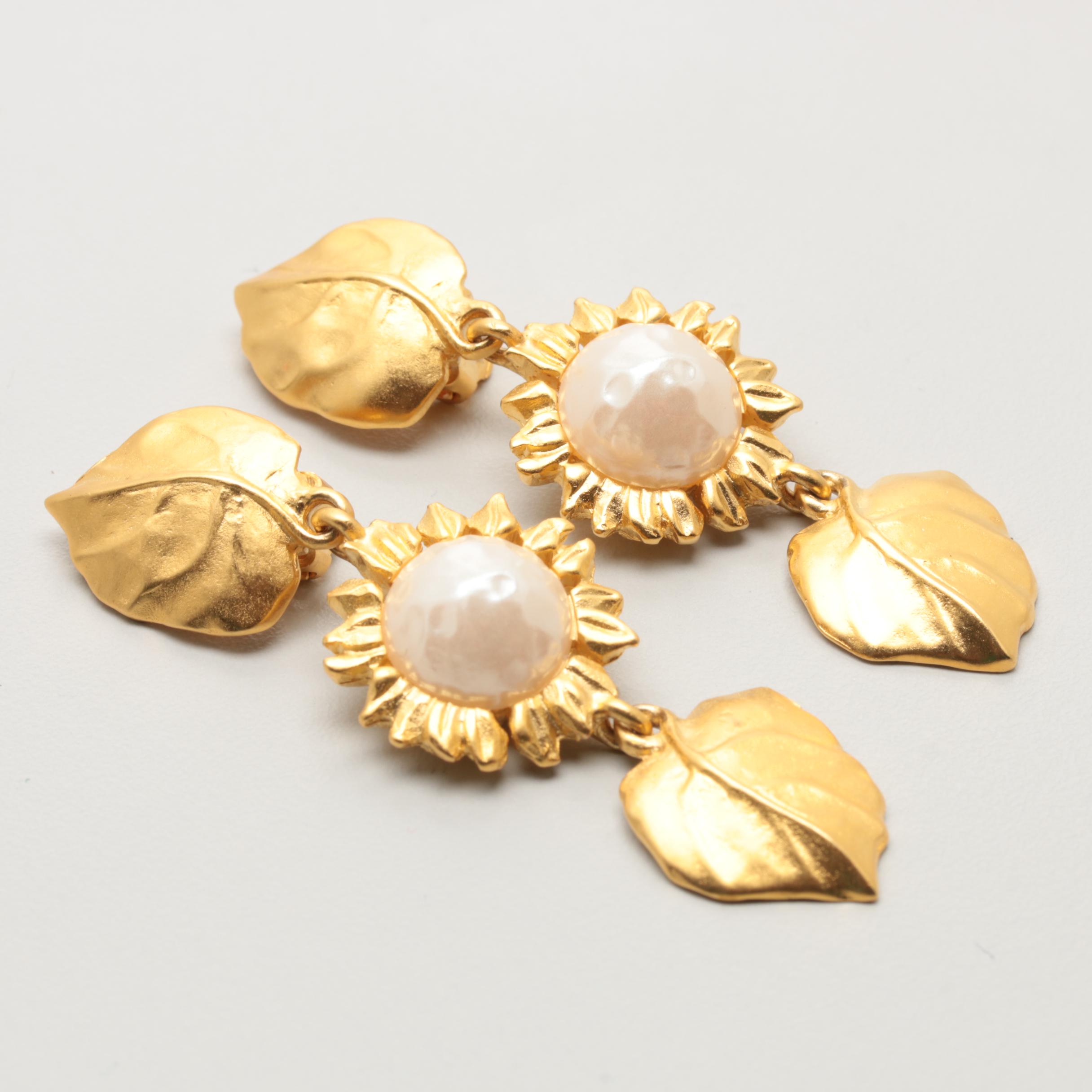 Vintage Karl Lagerfeld Sunflower Earrings