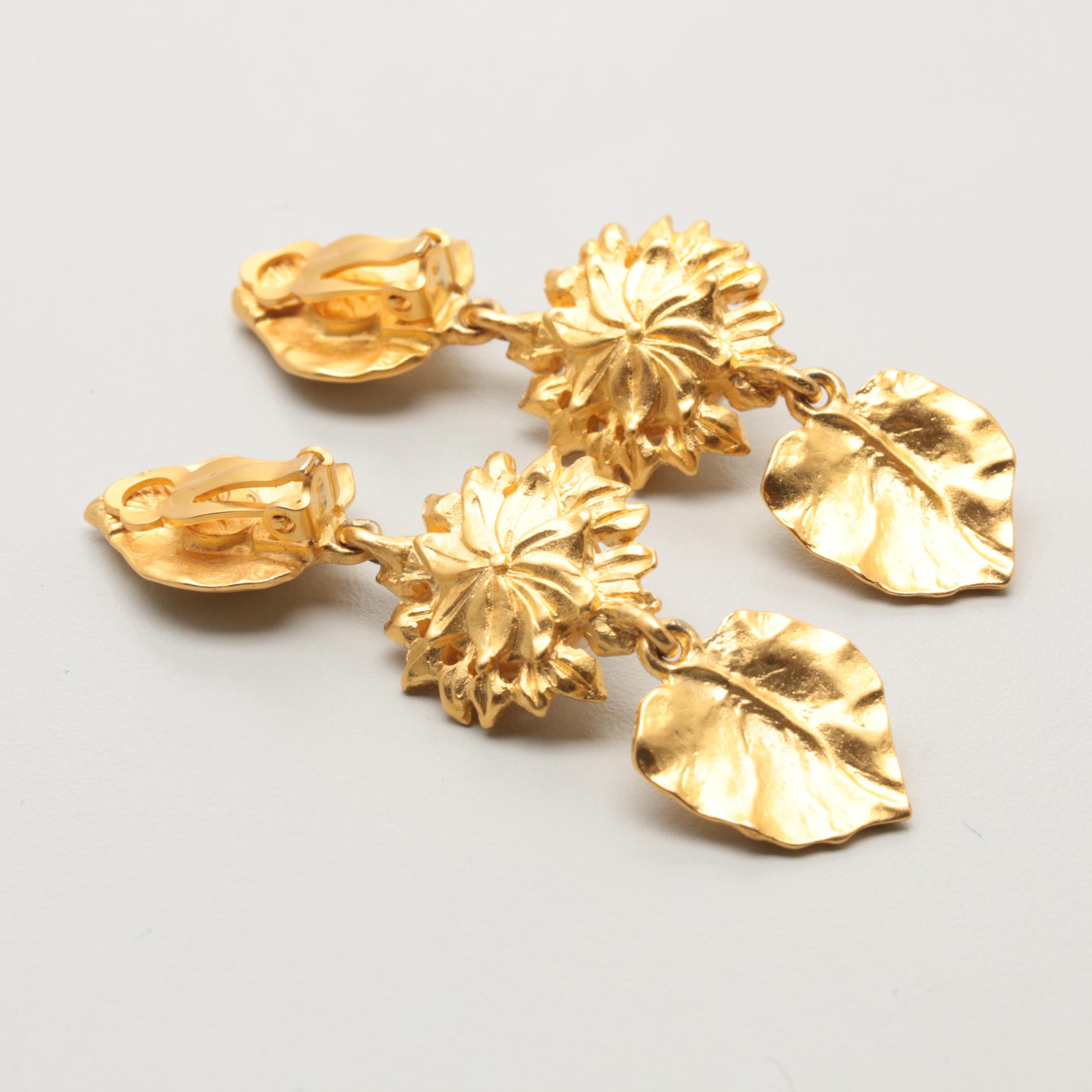Vintage Karl Lagerfeld Sunflower Earrings