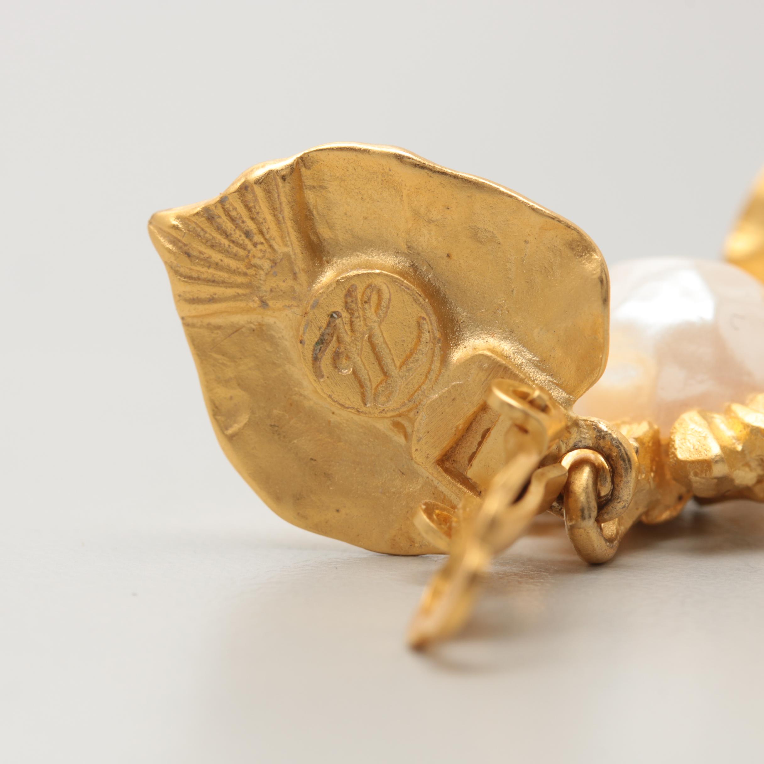 Vintage Karl Lagerfeld Sunflower Earrings