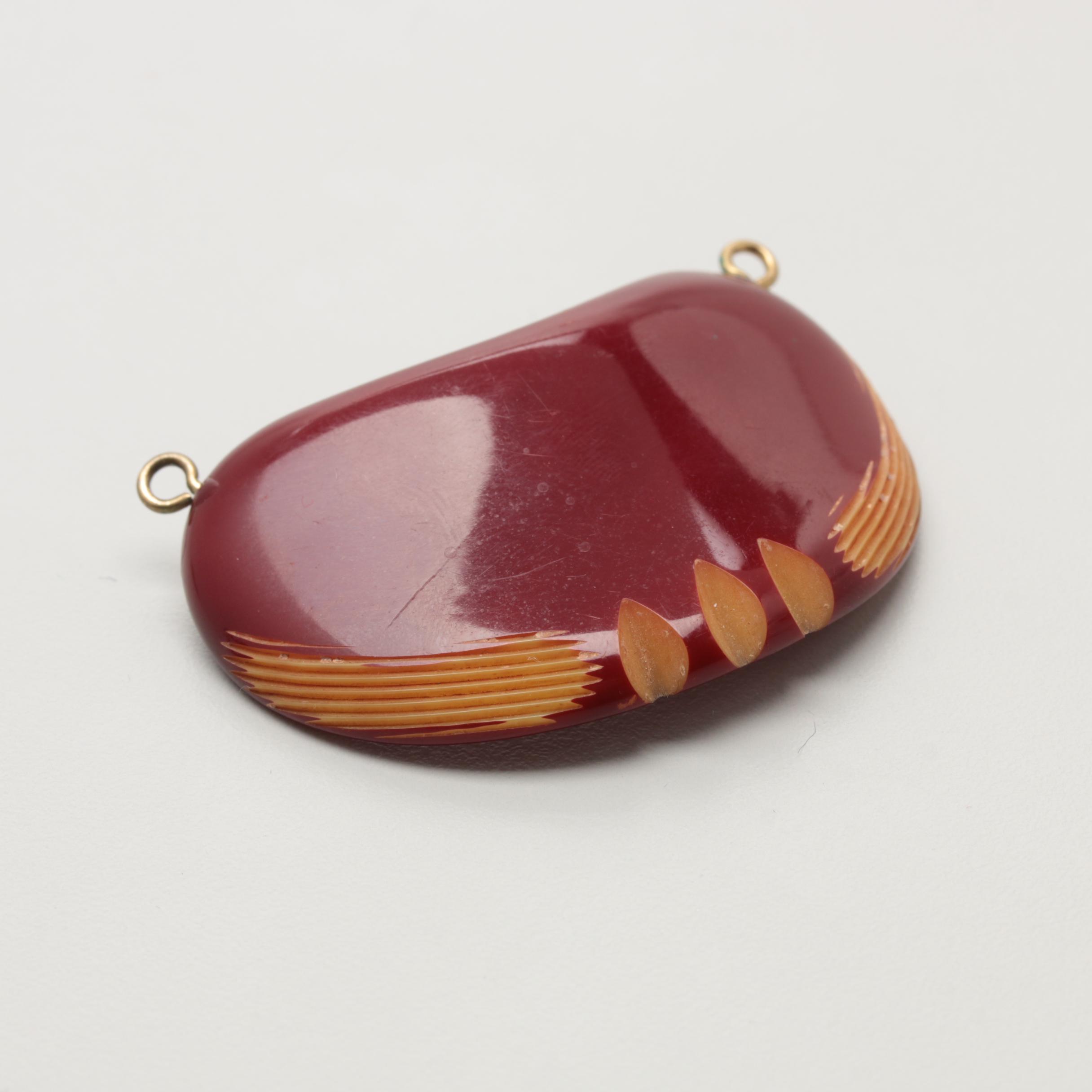 1940s Bakelite Collection Including Bracelets, Pendant and Clips