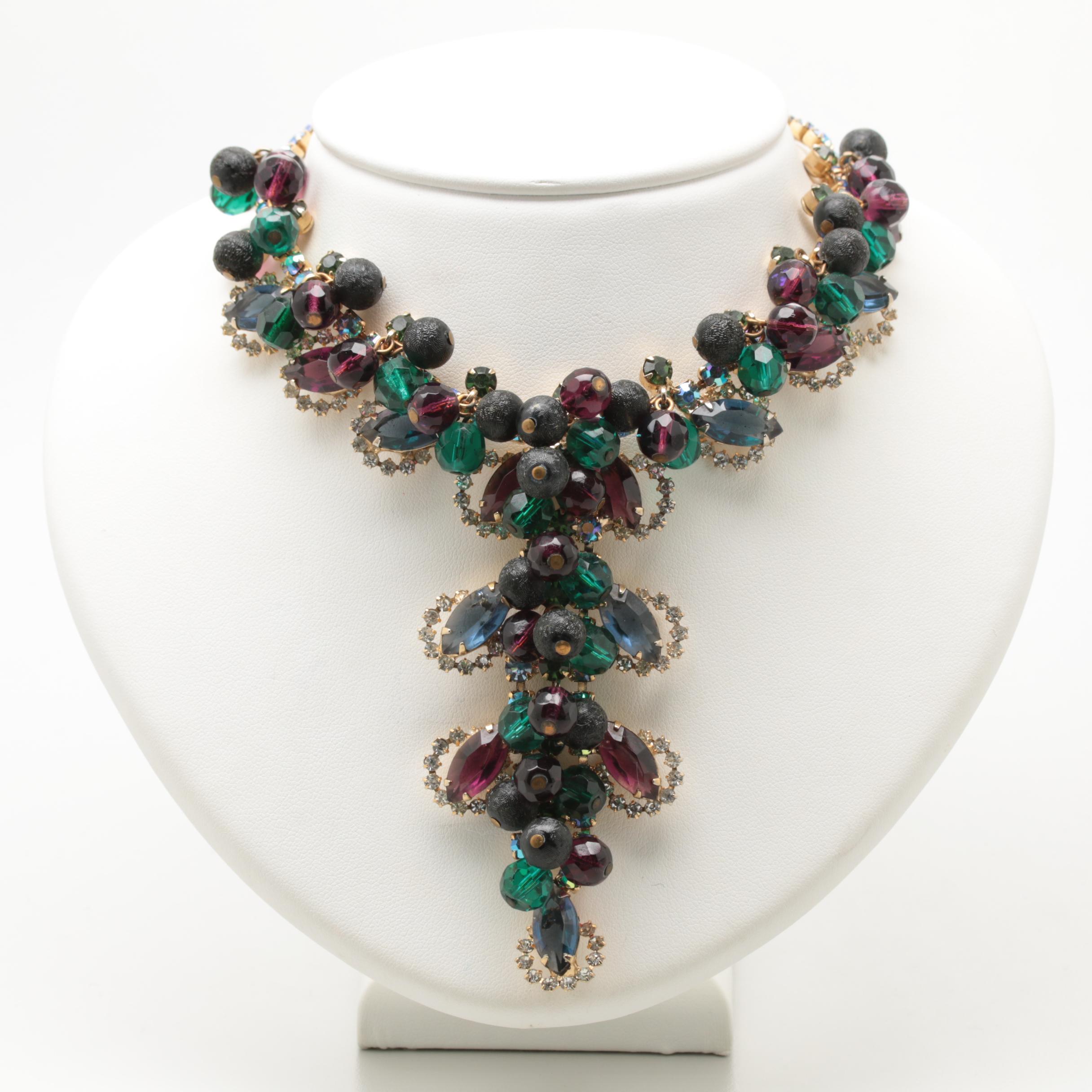 1960s Rhinestone and Crystal Statement Necklace