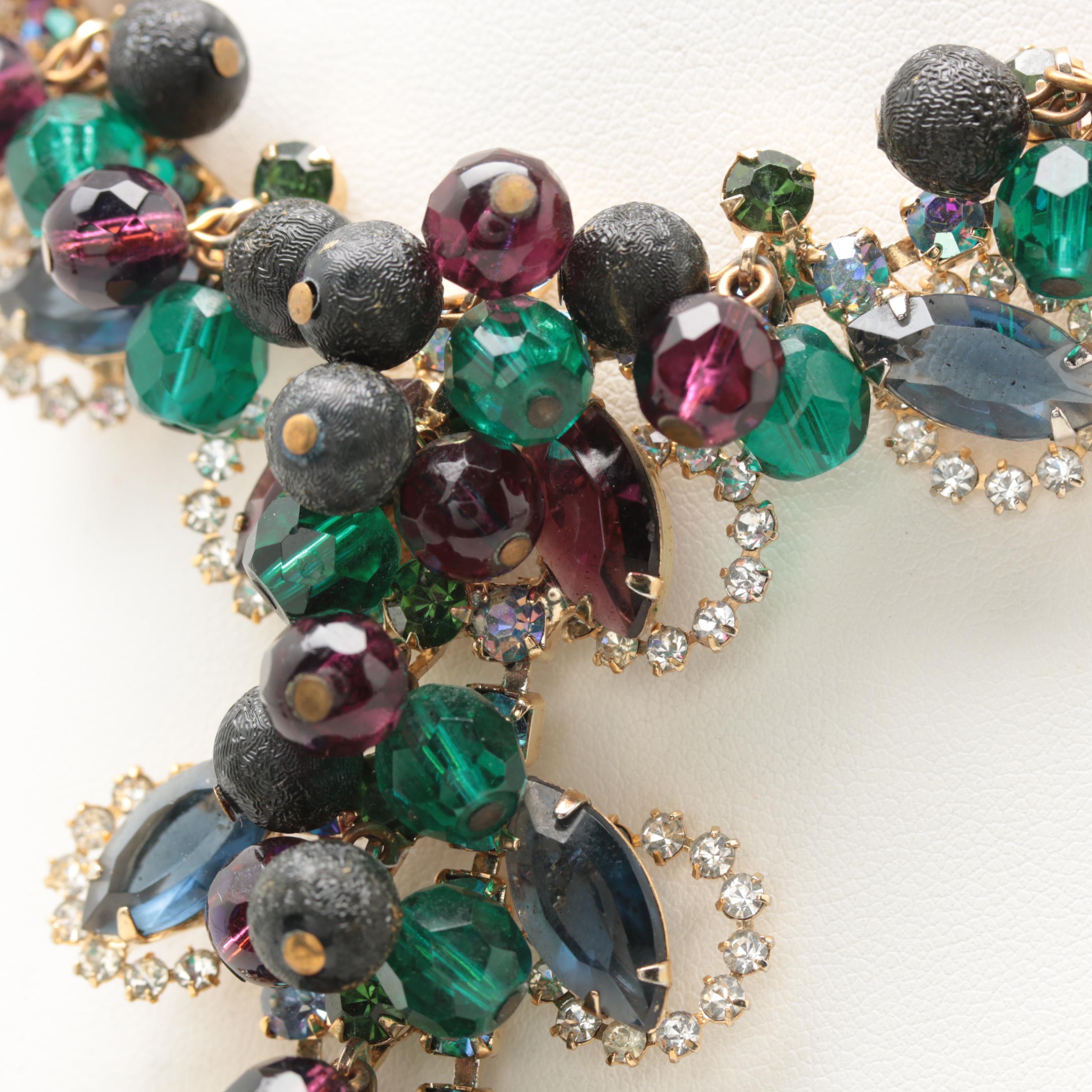 1960s Rhinestone and Crystal Statement Necklace