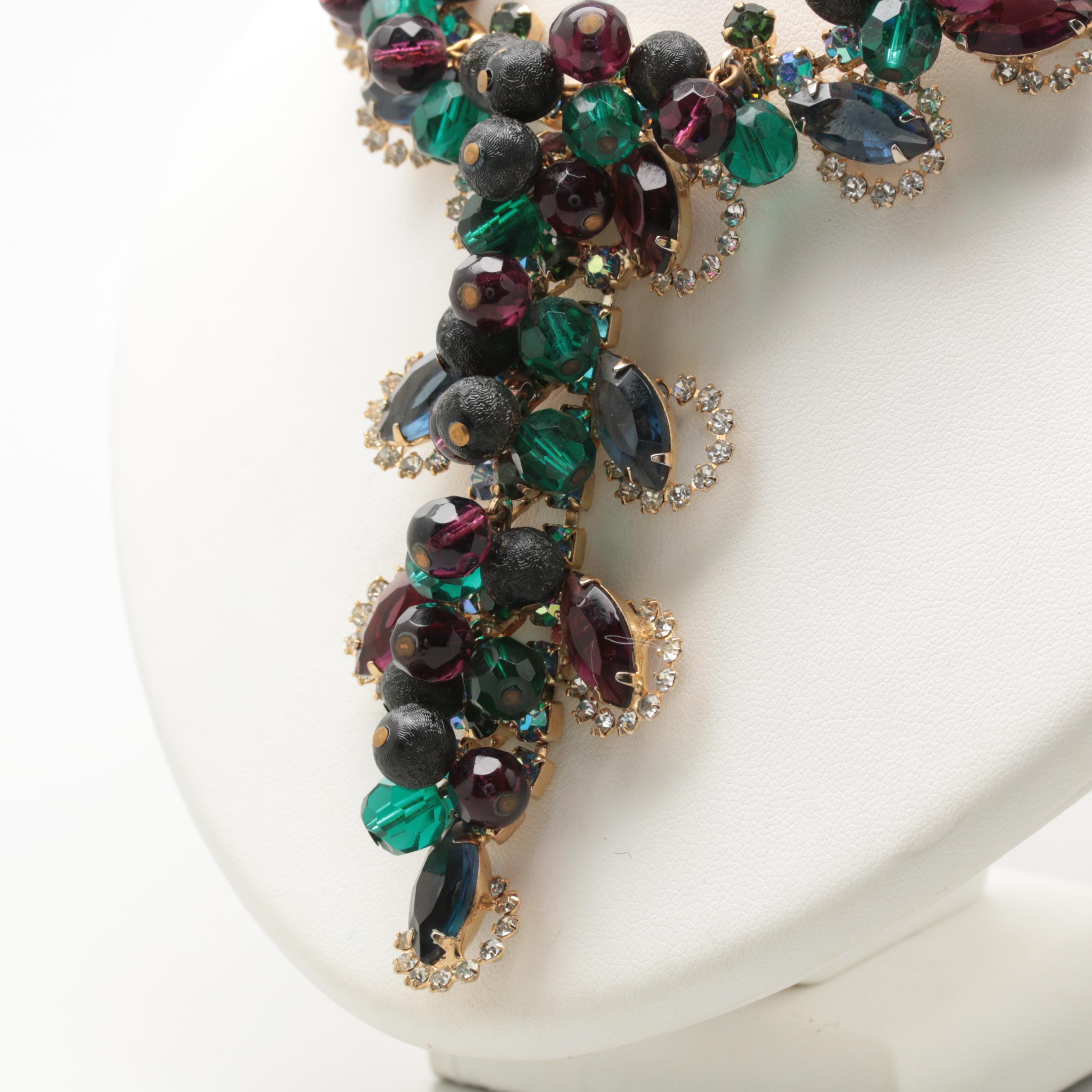 1960s Rhinestone and Crystal Statement Necklace