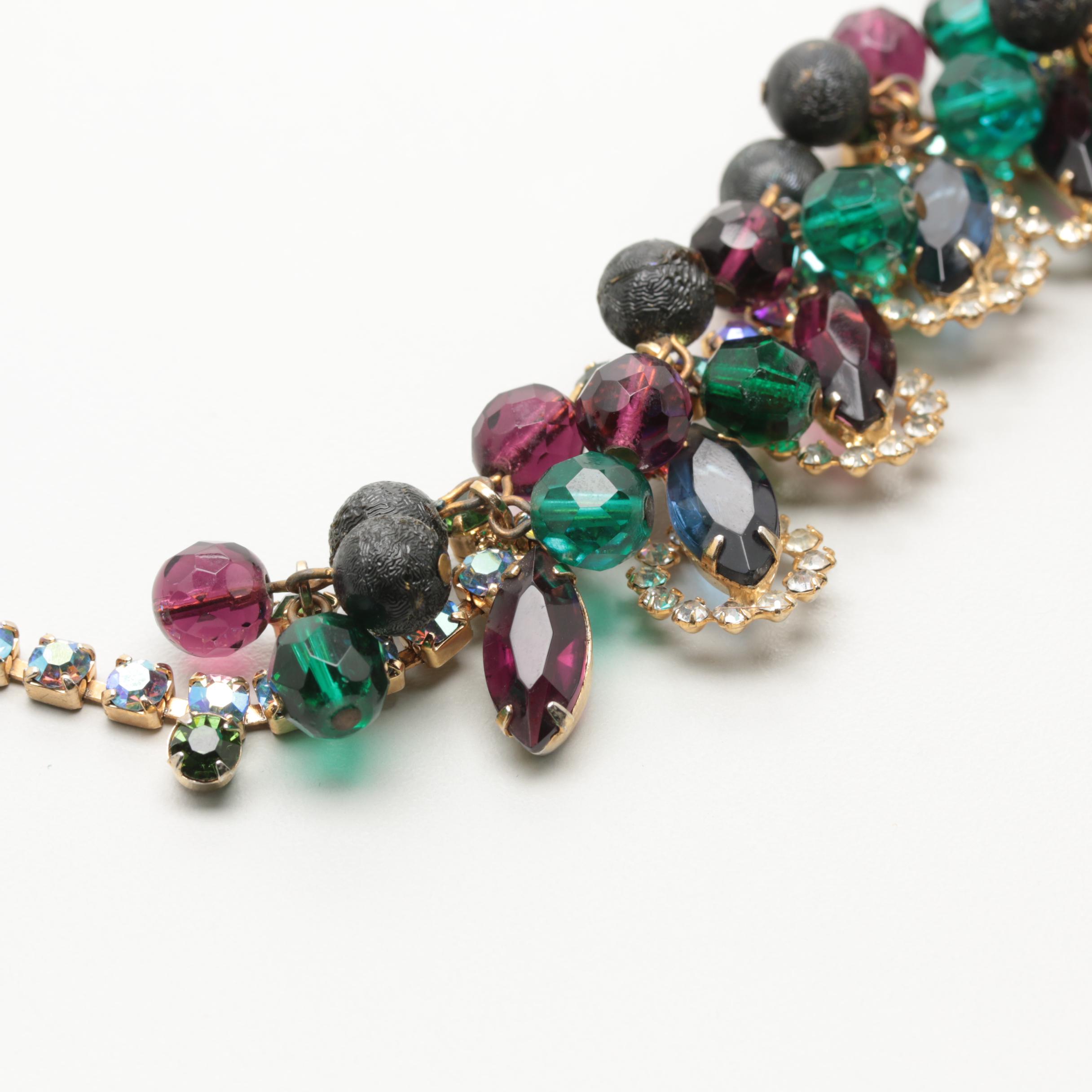 1960s Rhinestone and Crystal Statement Necklace