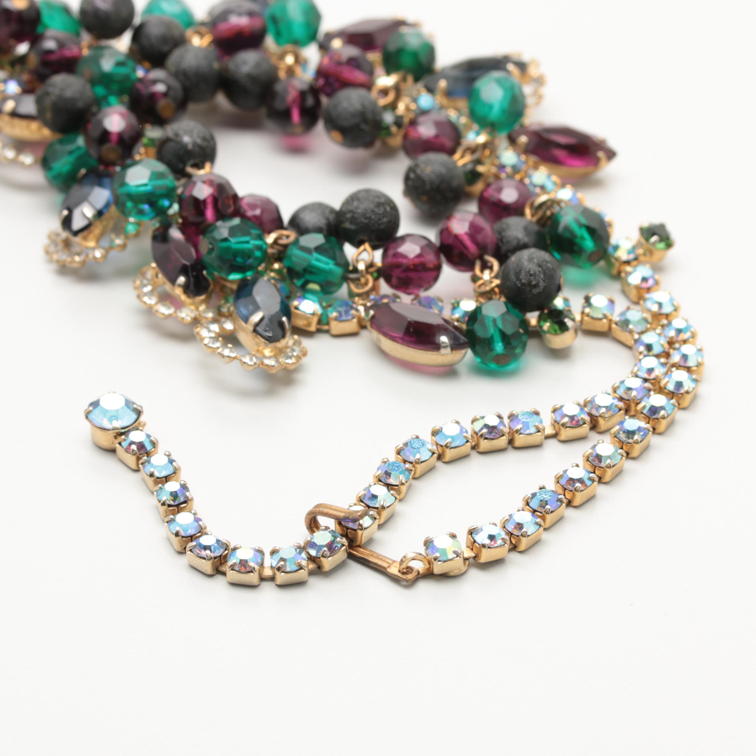 1960s Rhinestone and Crystal Statement Necklace