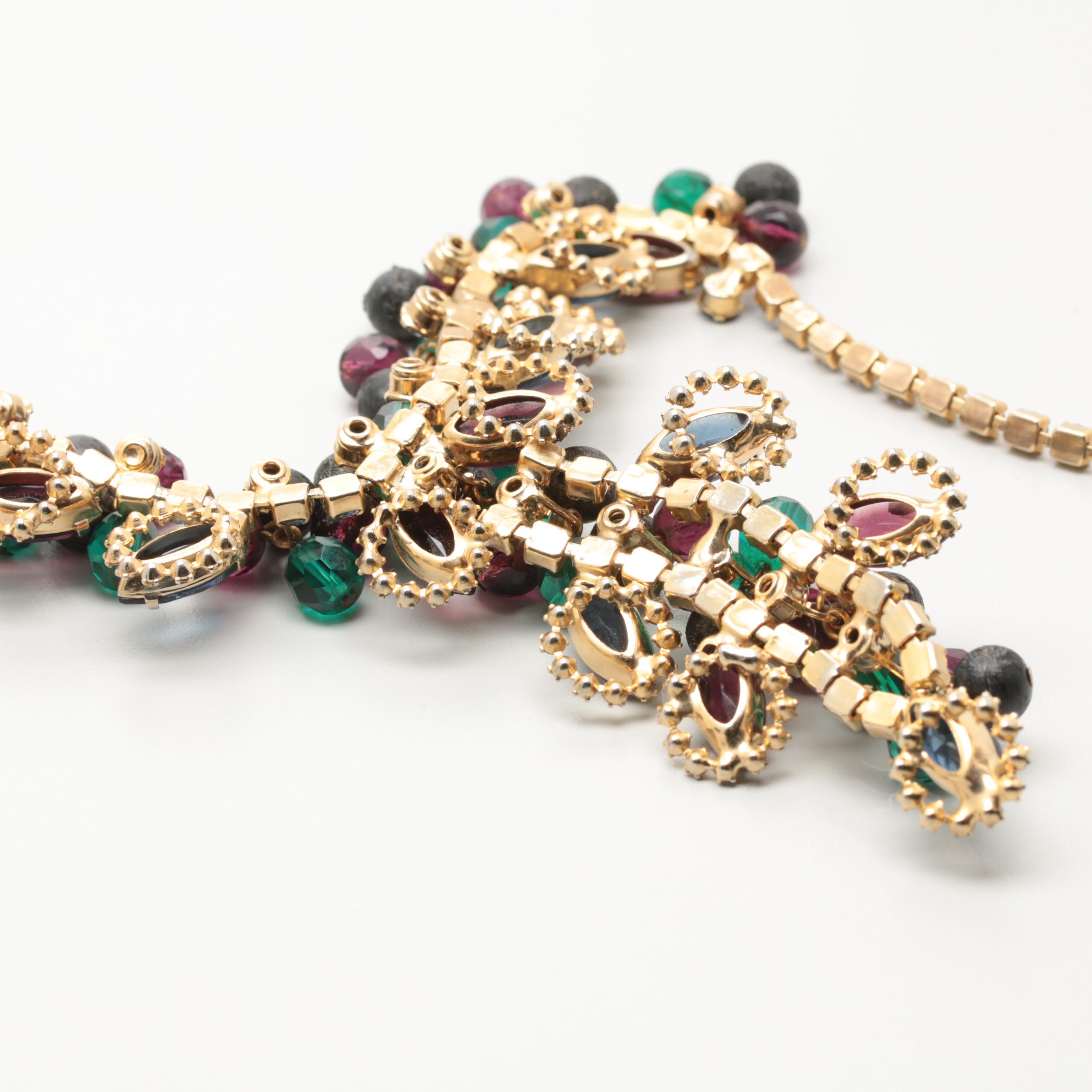 1960s Rhinestone and Crystal Statement Necklace