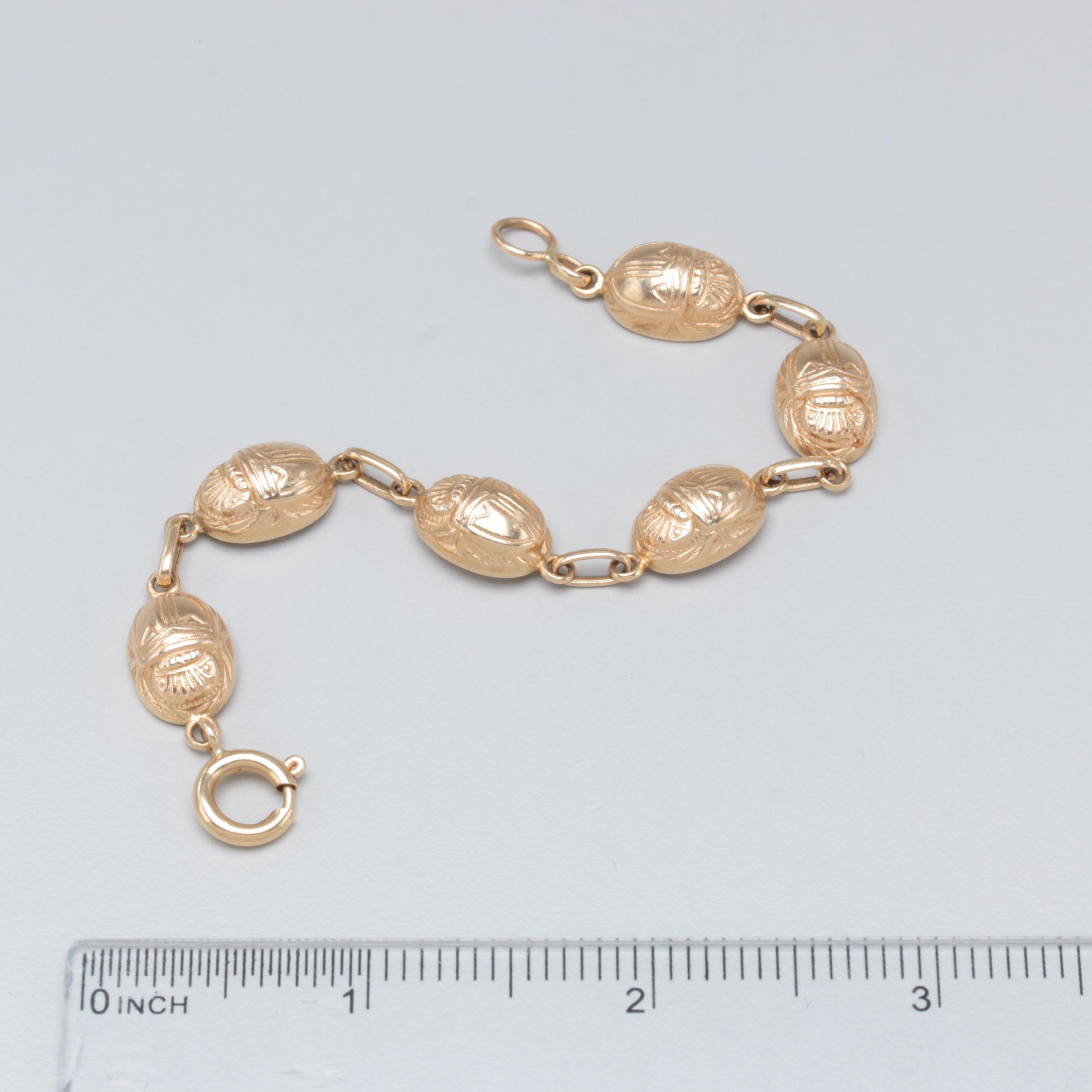 14K Yellow Gold Scarab Bracelet