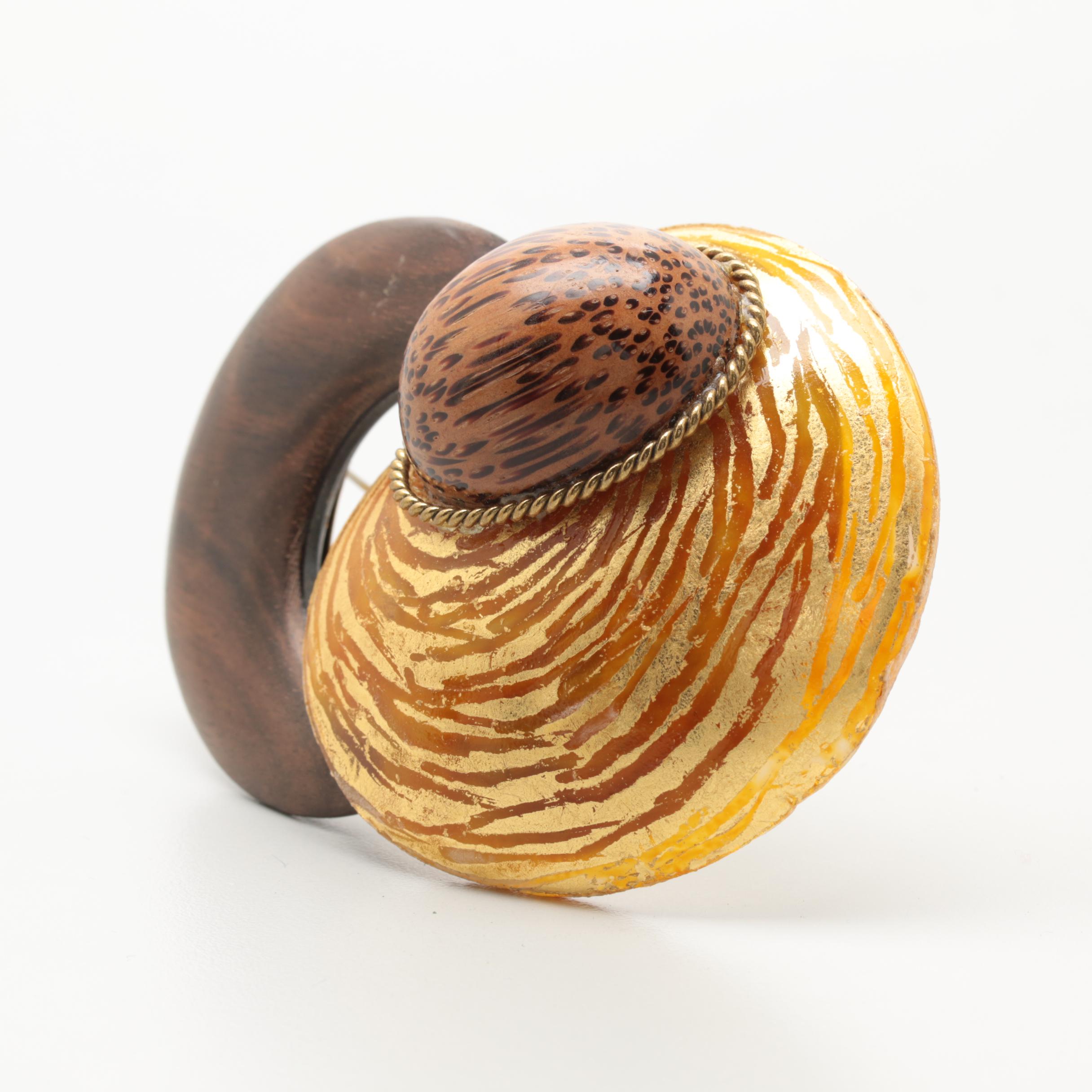 Vintage Oversized Fabrice Paris Modernist Brooch