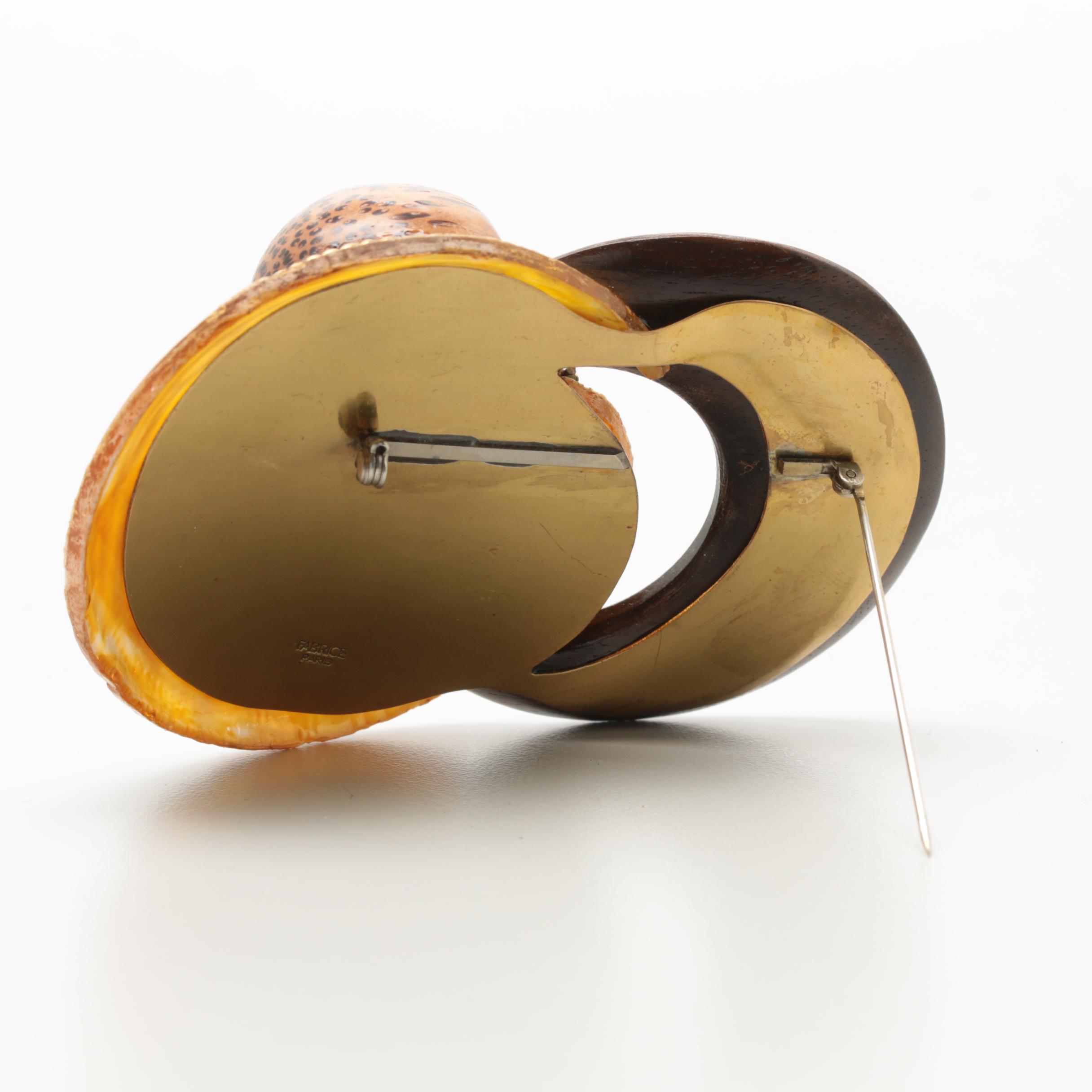 Vintage Oversized Fabrice Paris Modernist Brooch