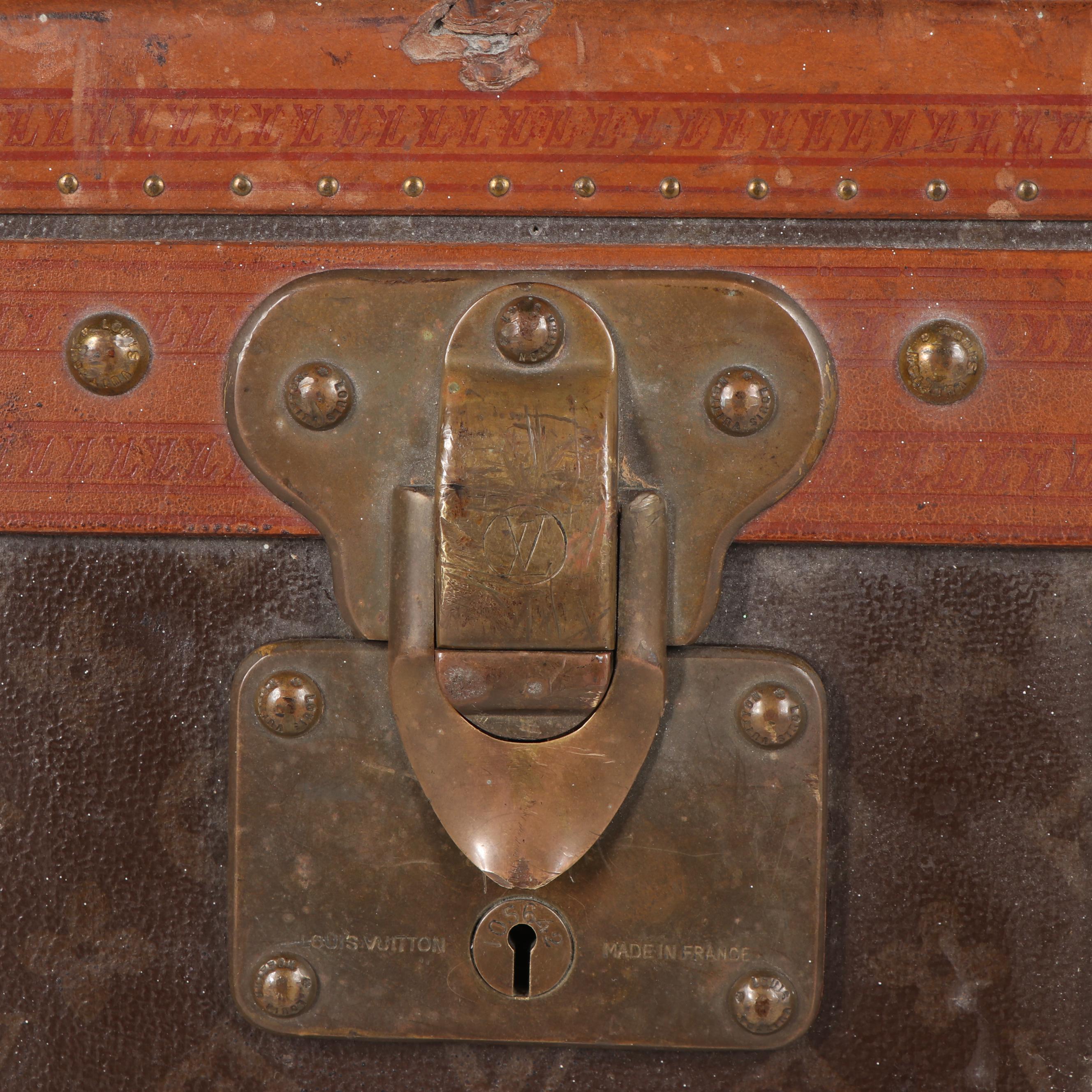 Louis Vuitton of Paris Monogram Canvas Steamer Trunk, circa 1920