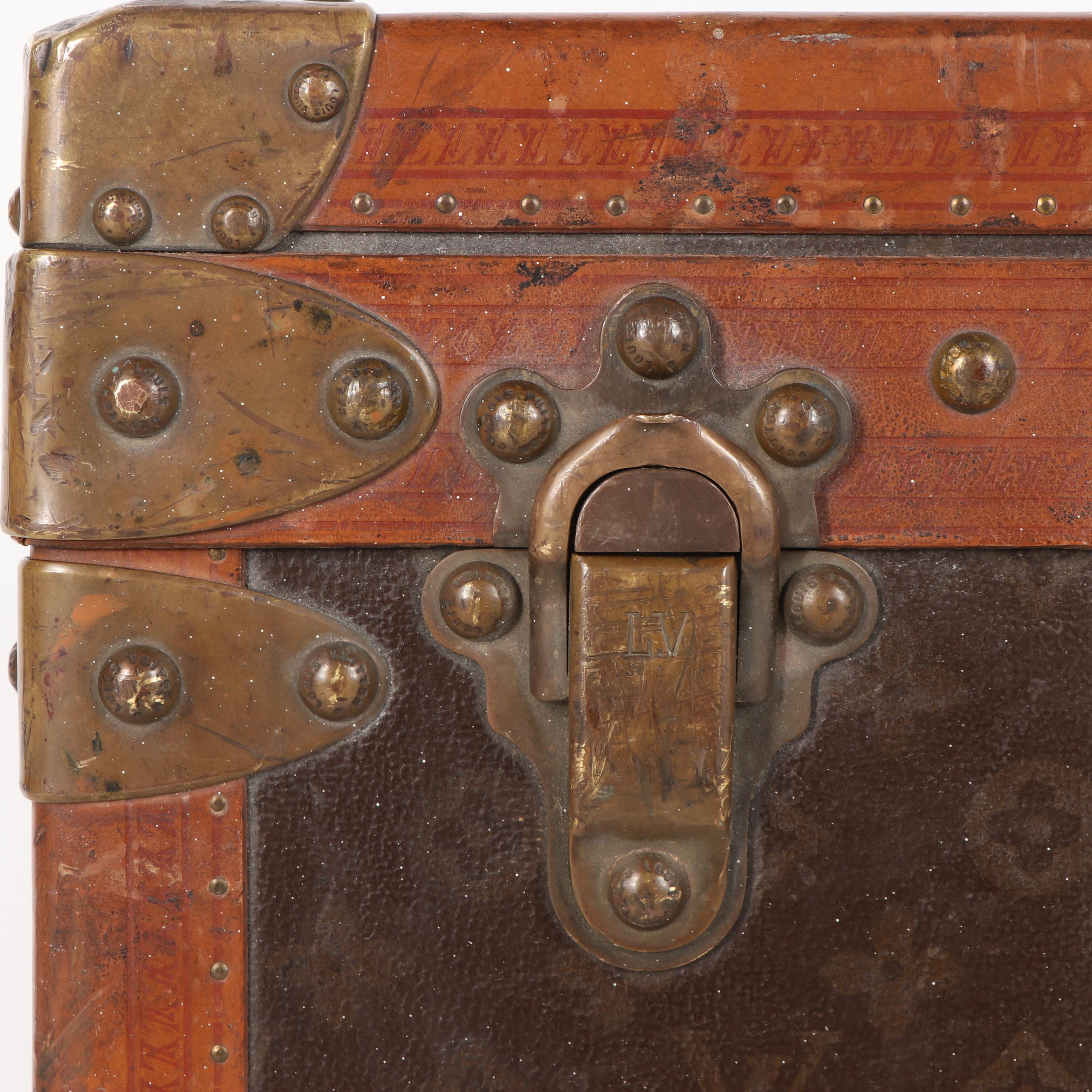 Louis Vuitton of Paris Monogram Canvas Steamer Trunk, circa 1920