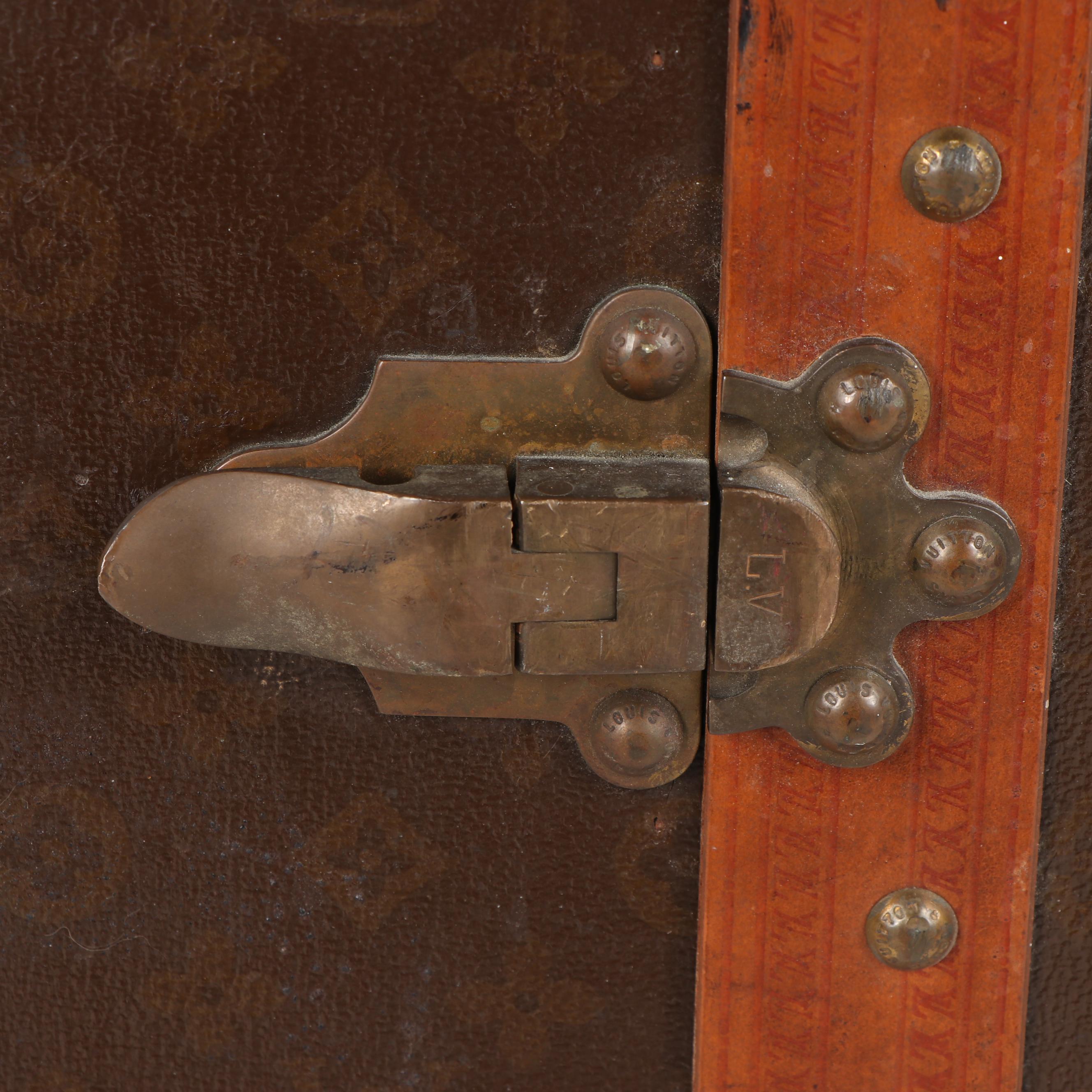 Louis Vuitton of Paris Monogram Canvas Steamer Trunk, circa 1920