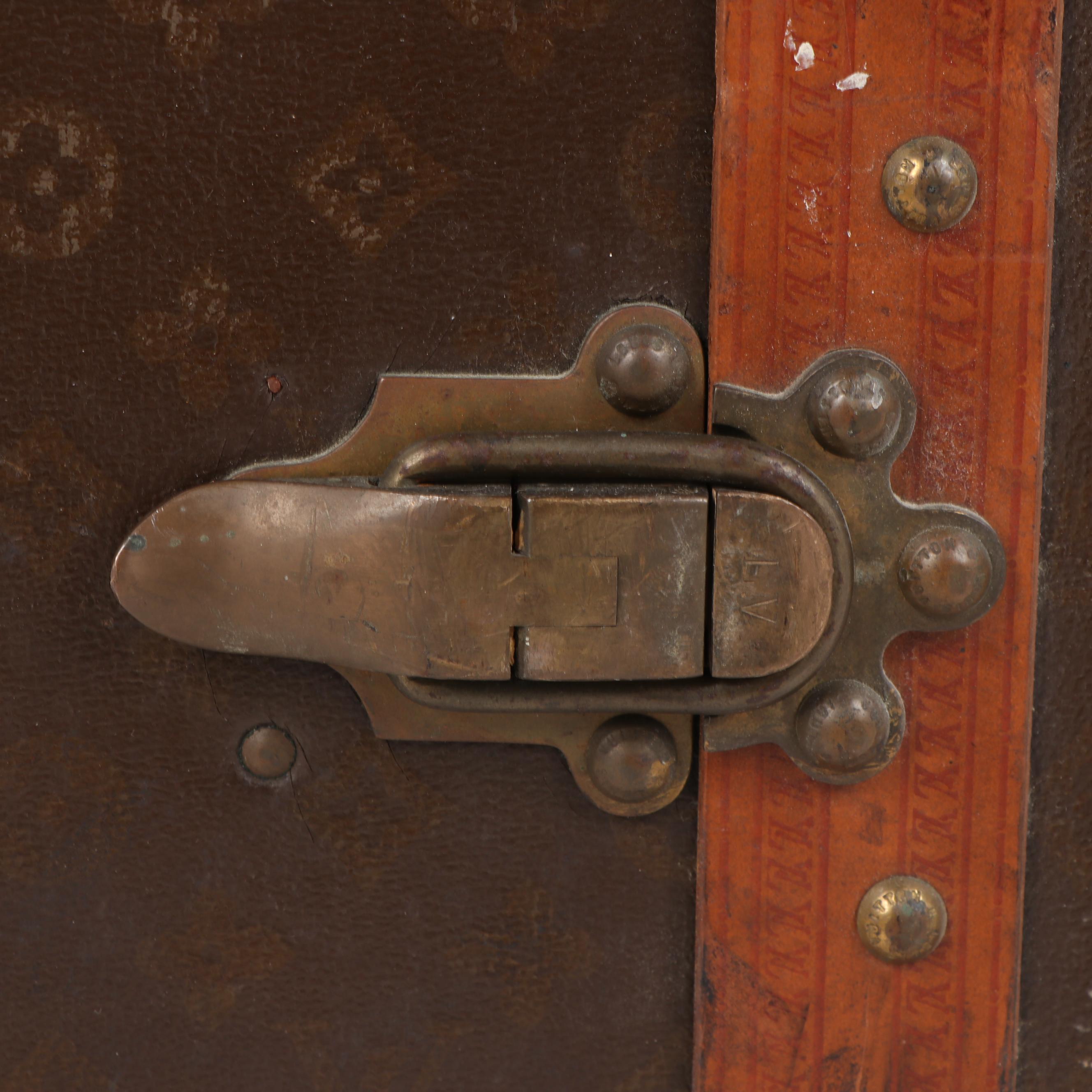 Louis Vuitton of Paris Monogram Canvas Steamer Trunk, circa 1920