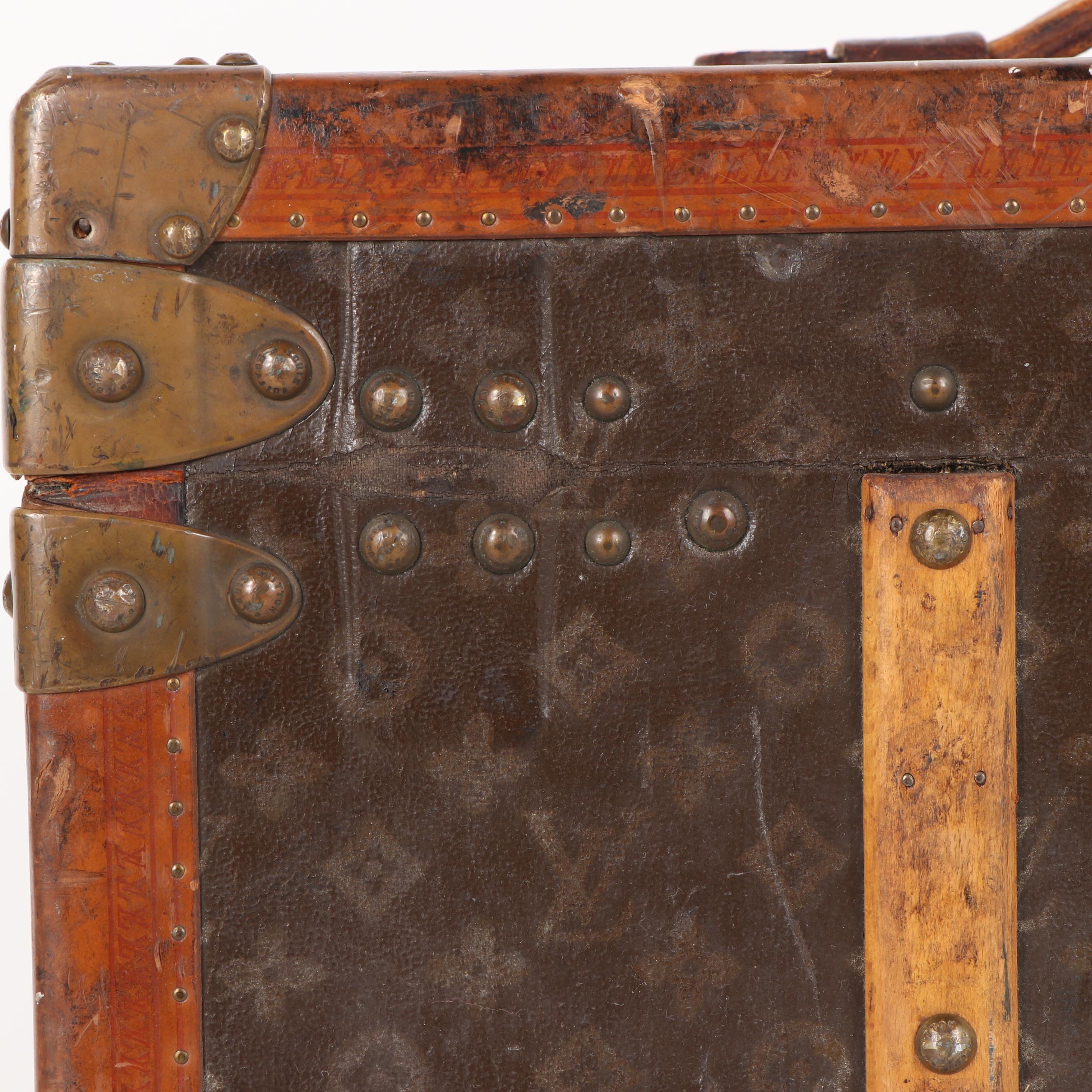 Louis Vuitton of Paris Monogram Canvas Steamer Trunk, circa 1920