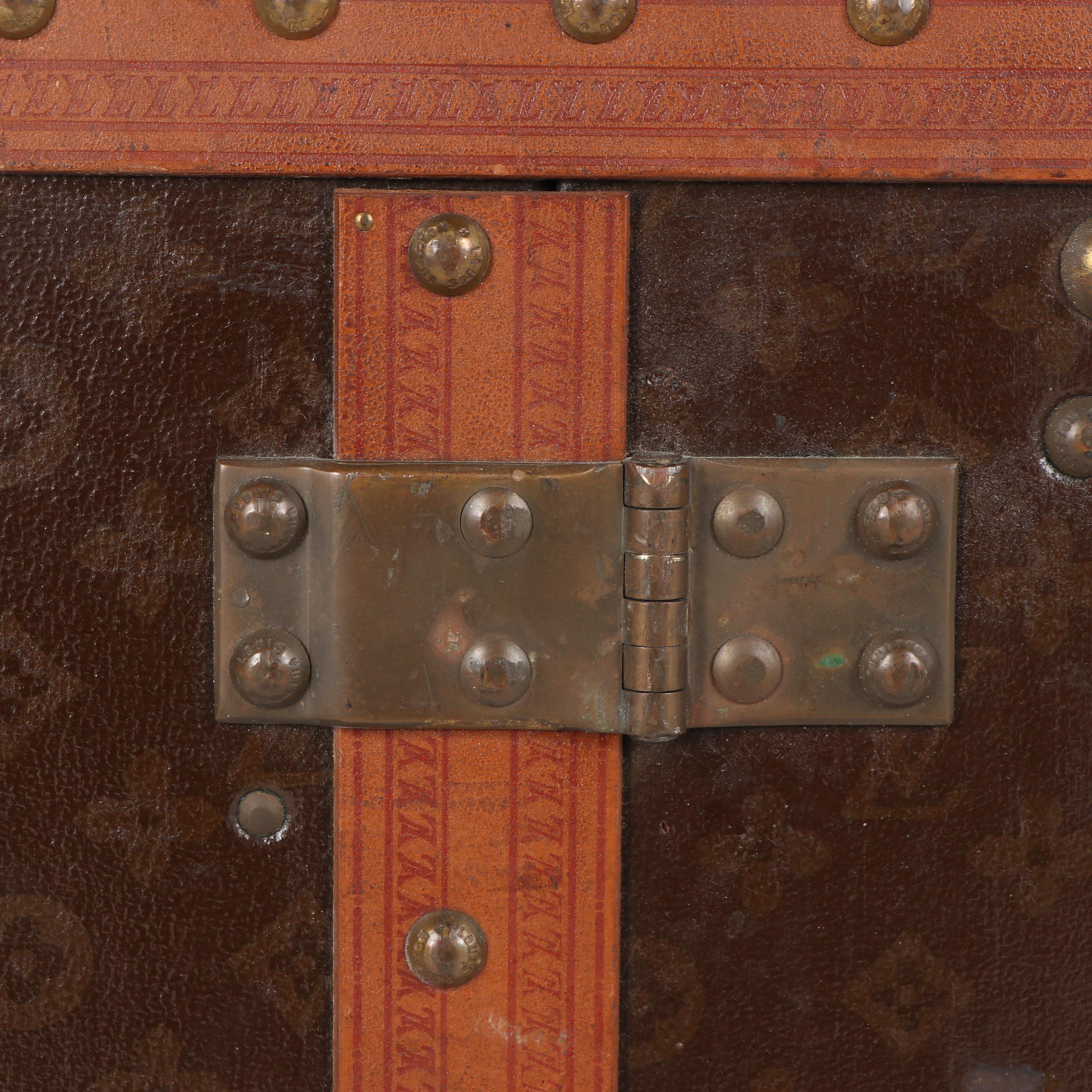 Louis Vuitton of Paris Monogram Canvas Steamer Trunk, circa 1920