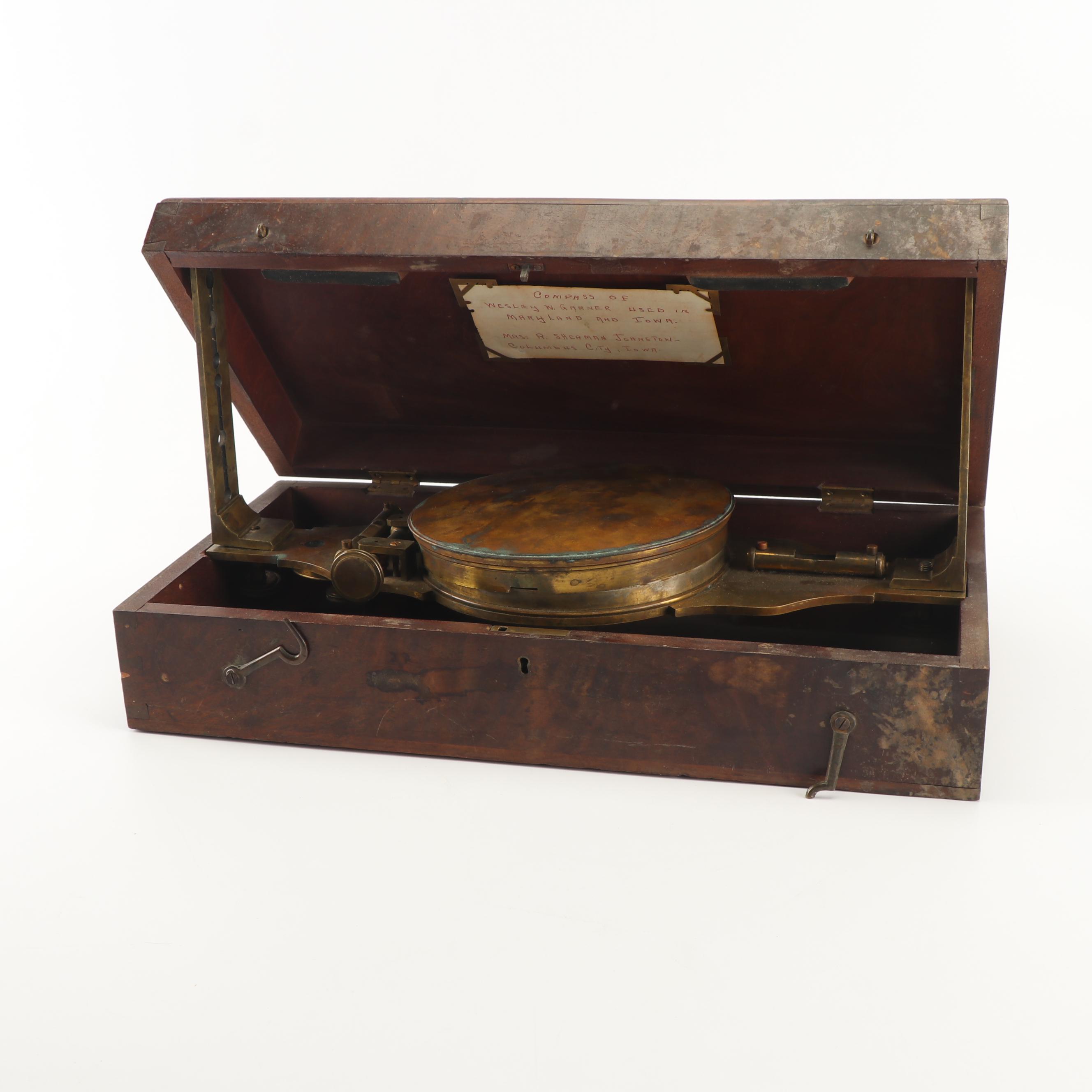 Archive of the Wesley Garner Family; J.W. Hagger, Baltimore Surveying Compass