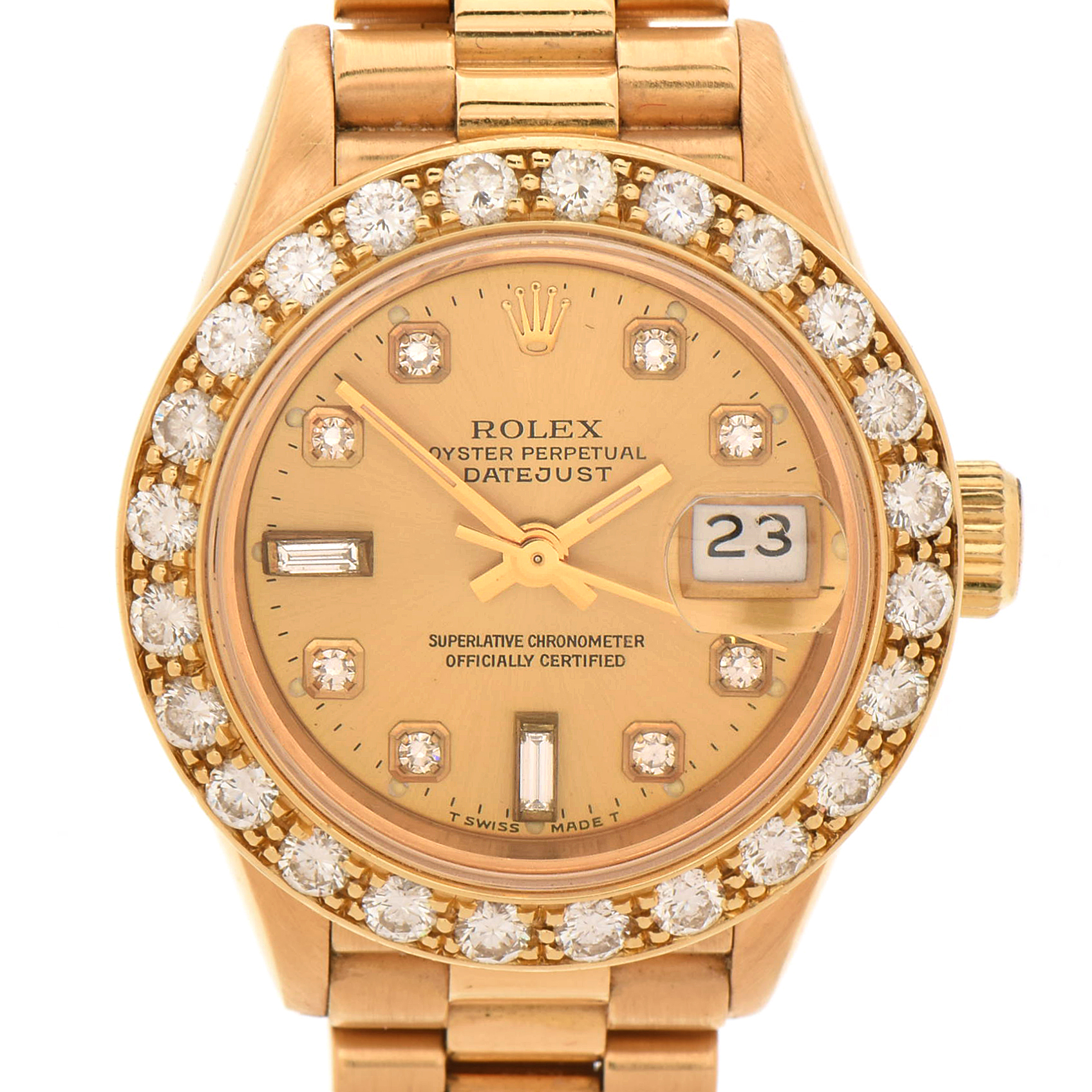 Rolex Datejust Presidential 18K Yellow Gold Diamond Watch, 1989