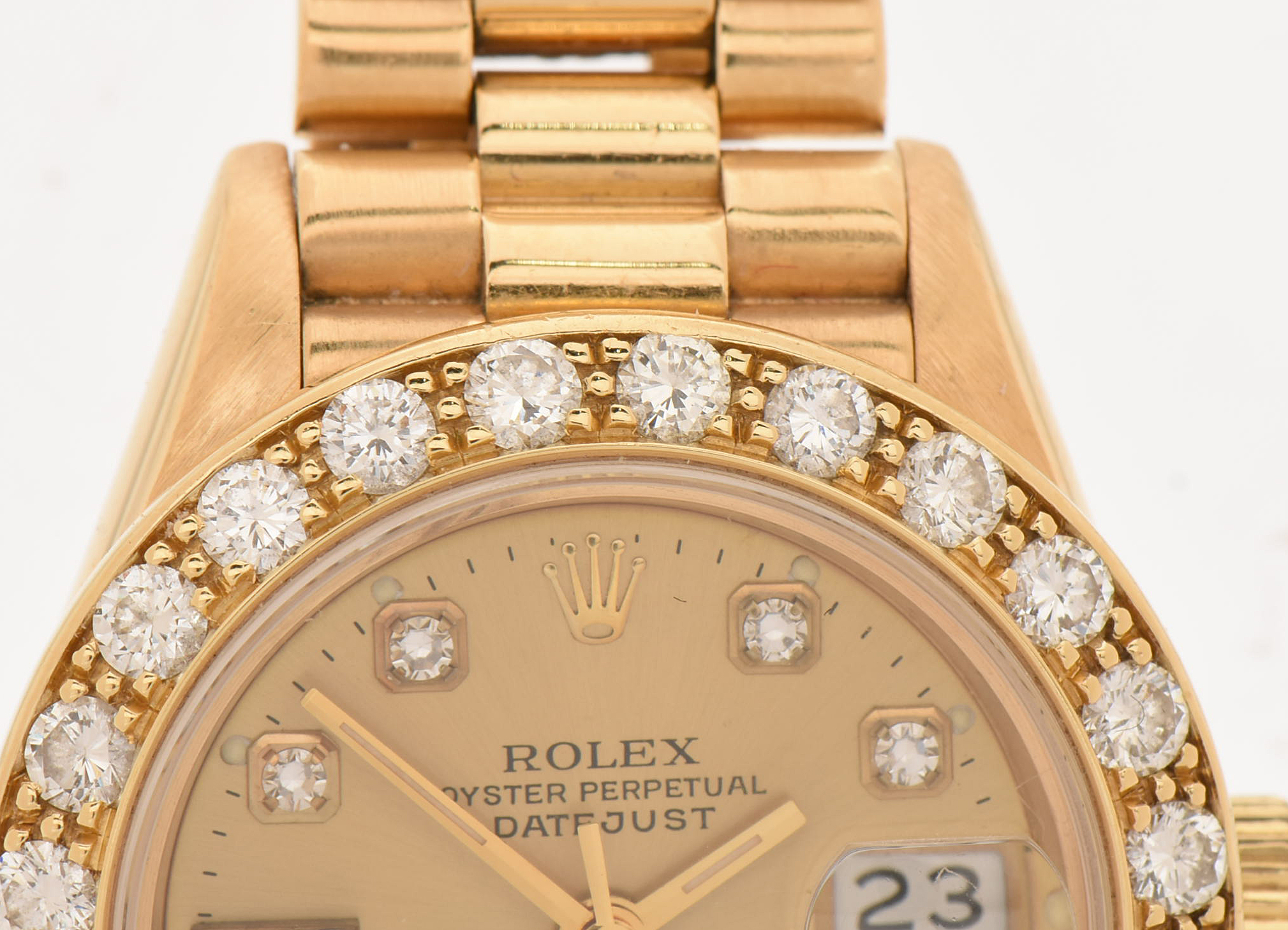 Rolex Datejust Presidential 18K Yellow Gold Diamond Watch, 1989