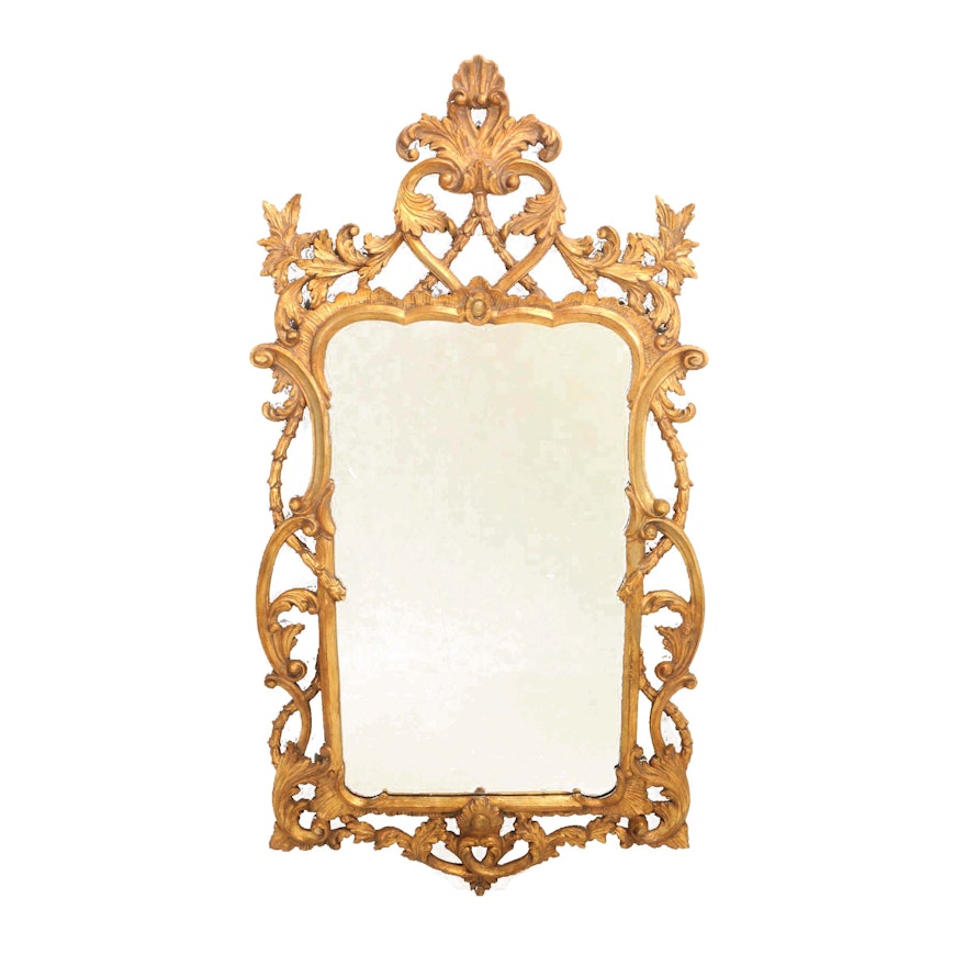 George II Style Giltwood Mirror, 20th Century