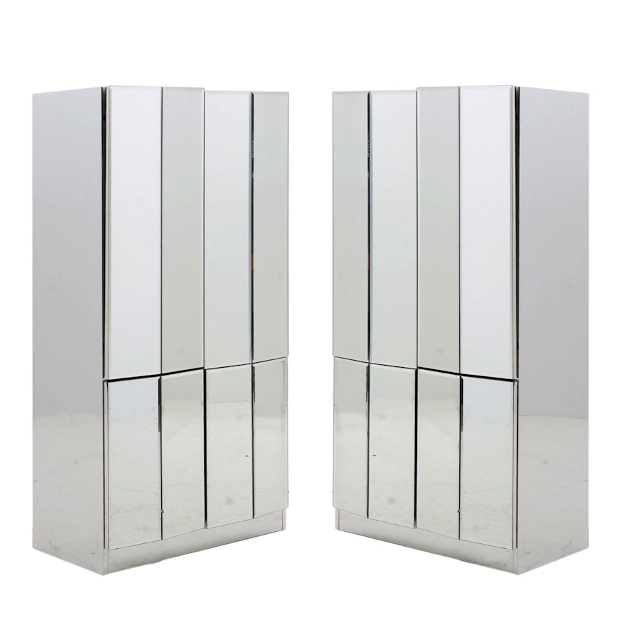 Pair of Mirrored Cabinets