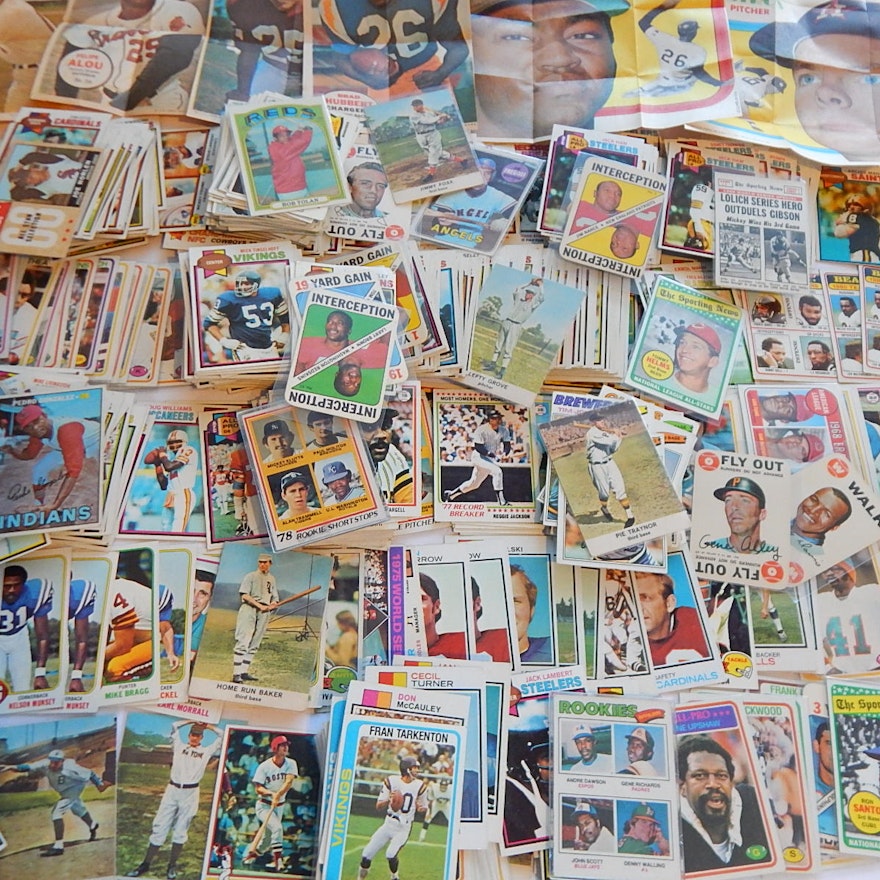 Large 1960s/1970s Baseball and Football Card Collection