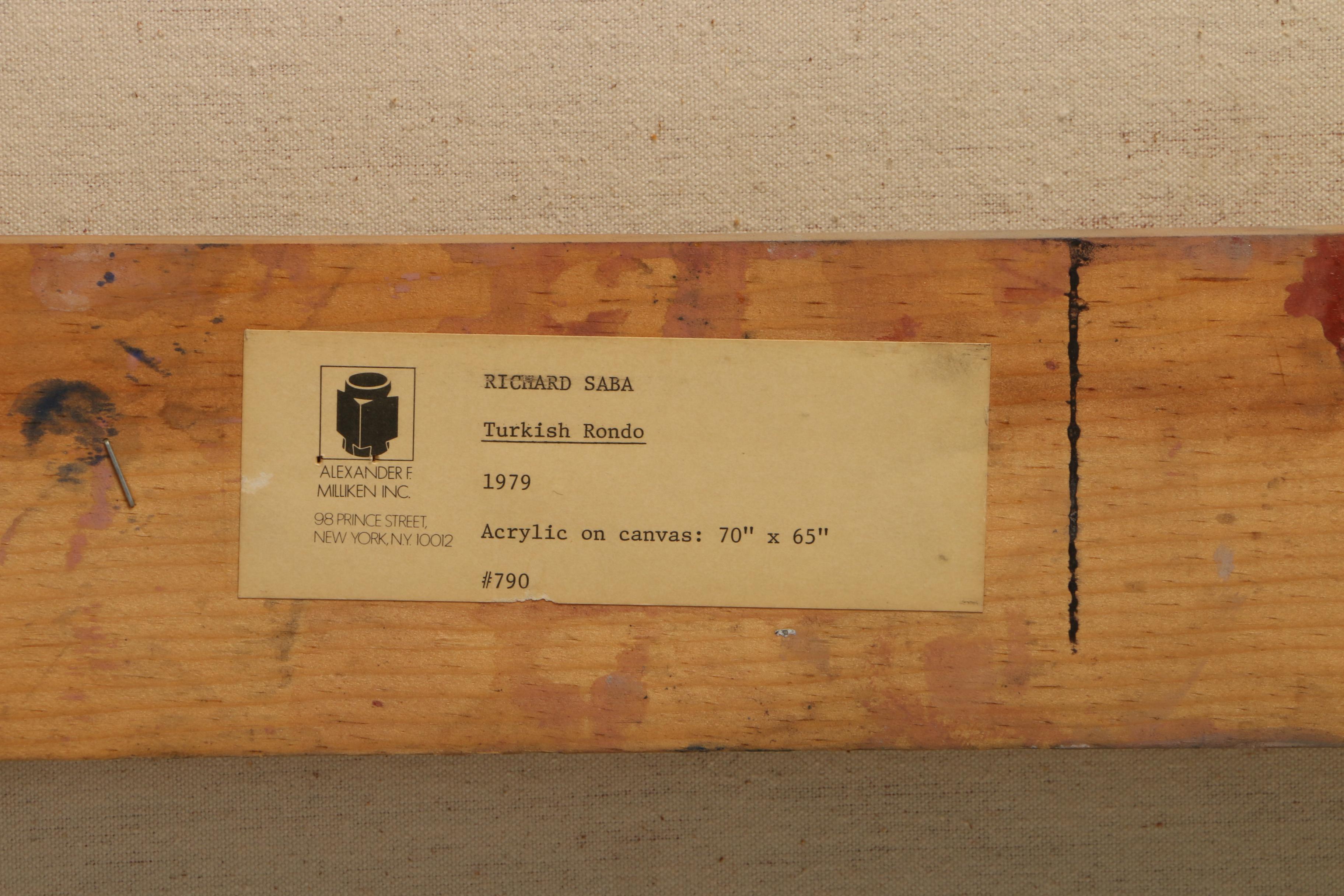 Richard Saba 1979 Acrylic Painting "Turkish Rondo"