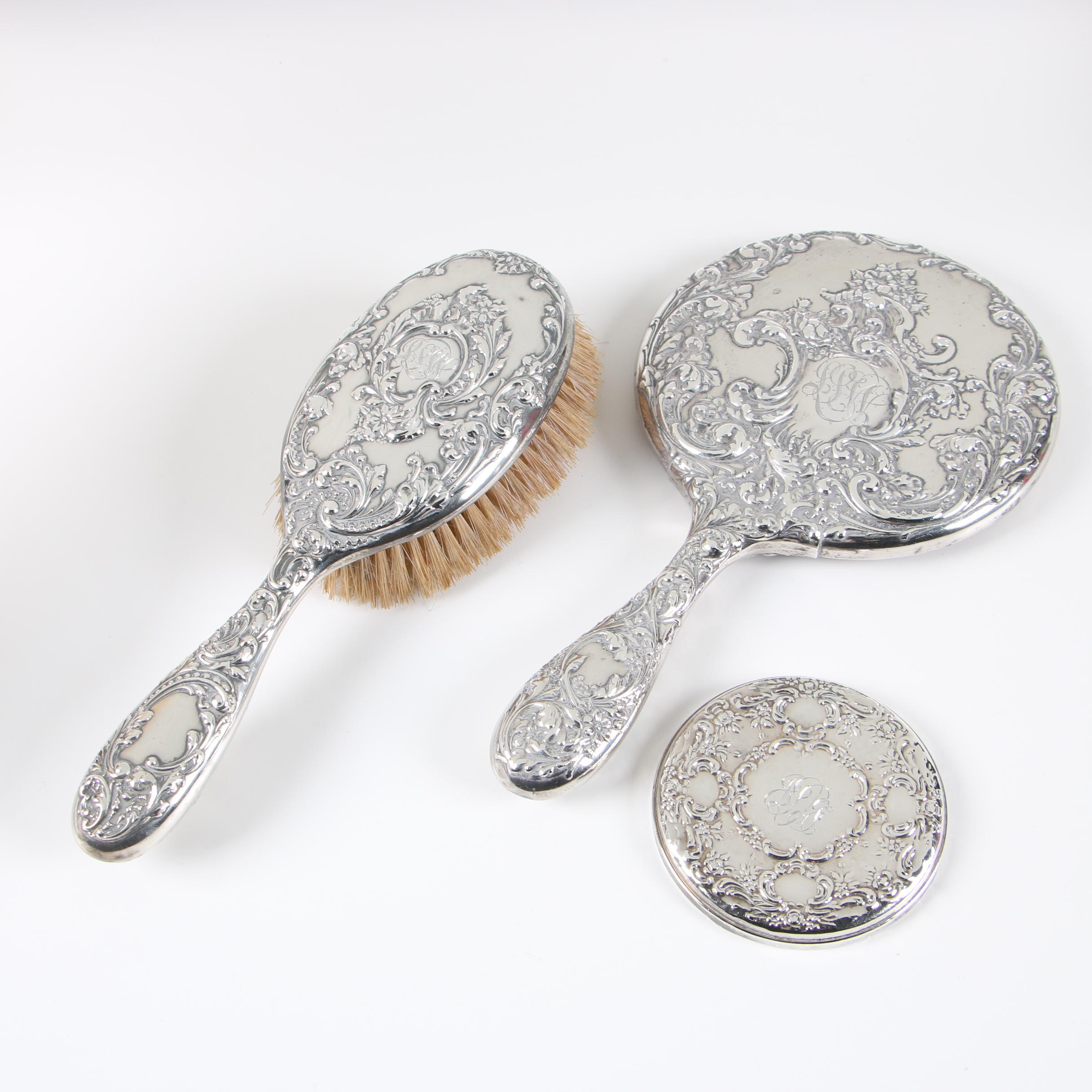 Art Nouveau R. Wallace & Sons and Towle Sterling Silver Vanity Pieces