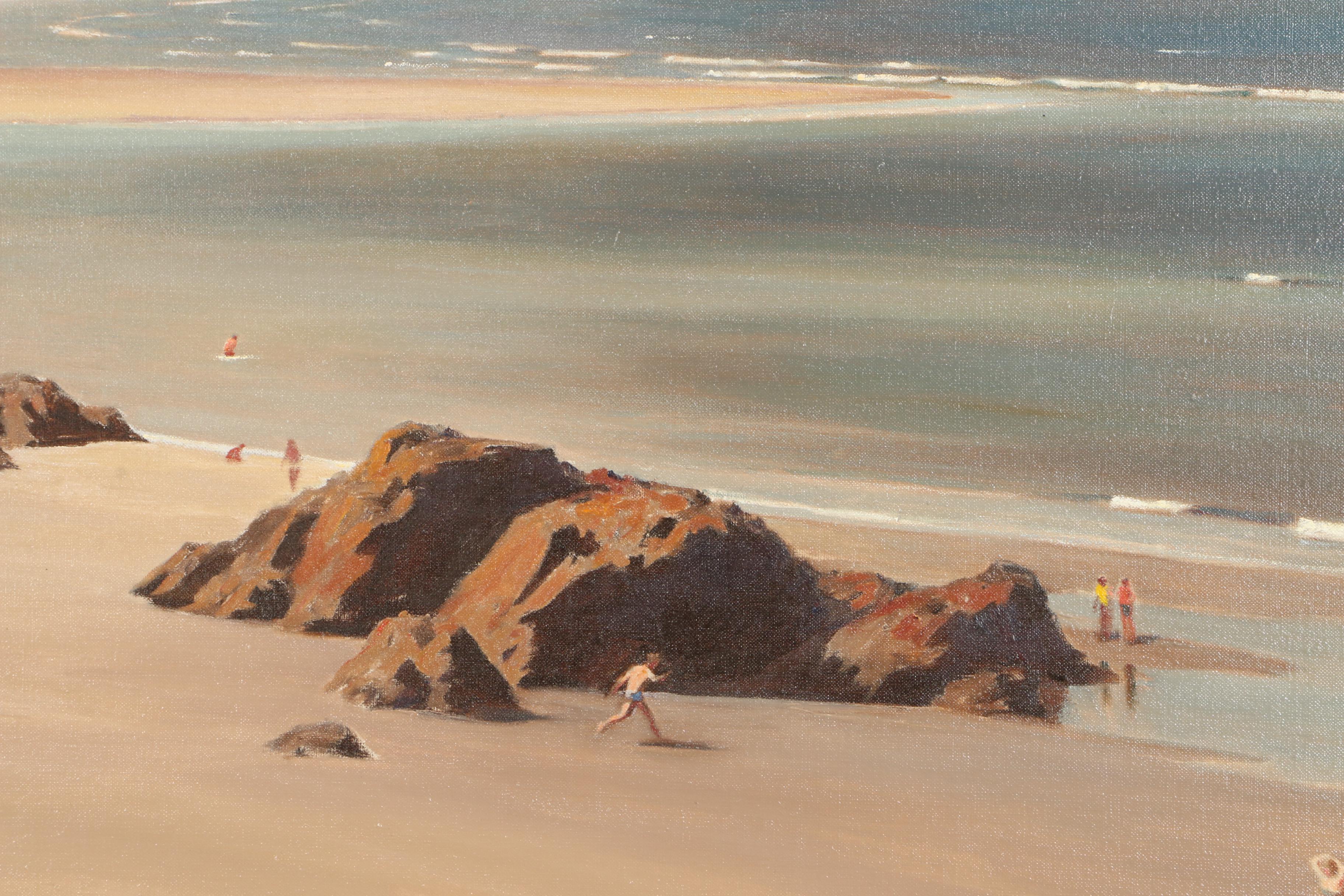 Edmond J. Fitzgerald Monumental Oil Painting "Ogunquit Beaches"