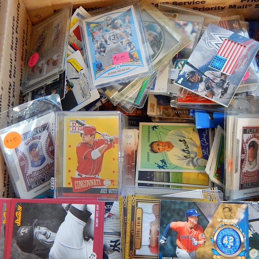 Large Box of Baseball Cards from 1990s and 2000s