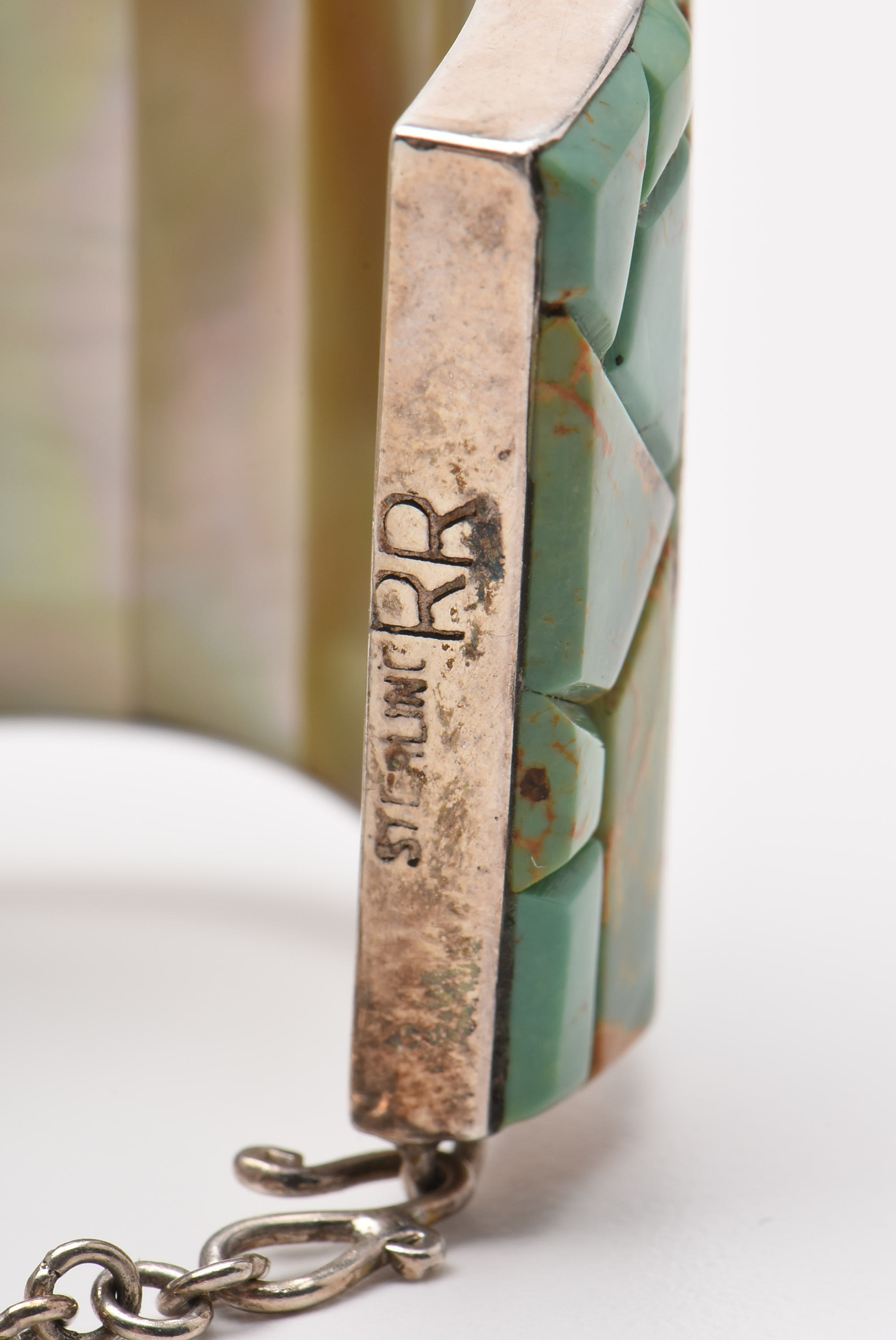 Rosa Jack Navajo Diné Sterling Silver Mother of Pearl, Abalone and Opal Bracelet