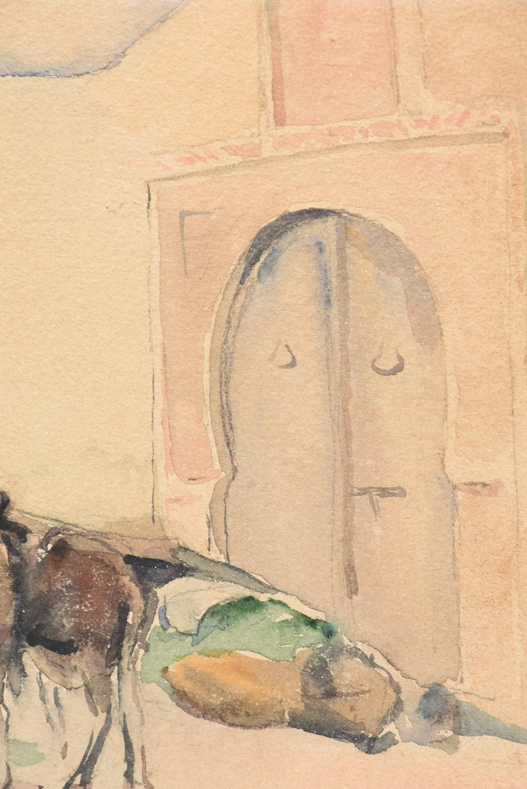 Elizabeth Nourse 1897 Watercolor "Bedouin Encampment, Tunisia"