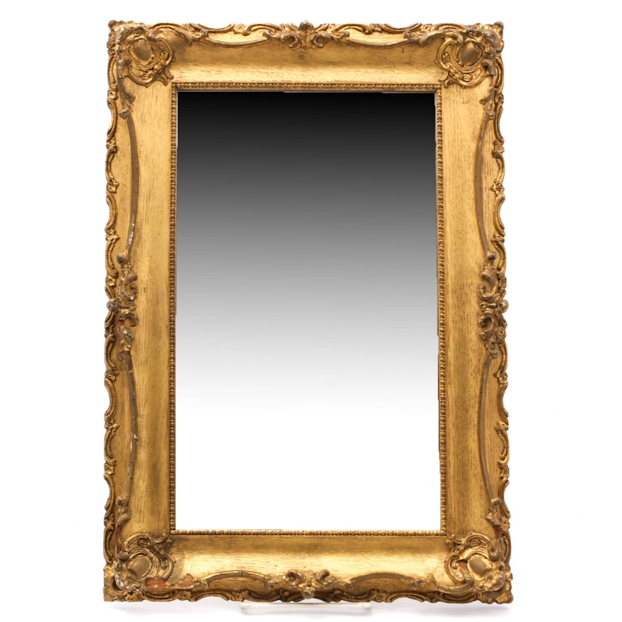 Gold Tone Wooden Wall Mirror