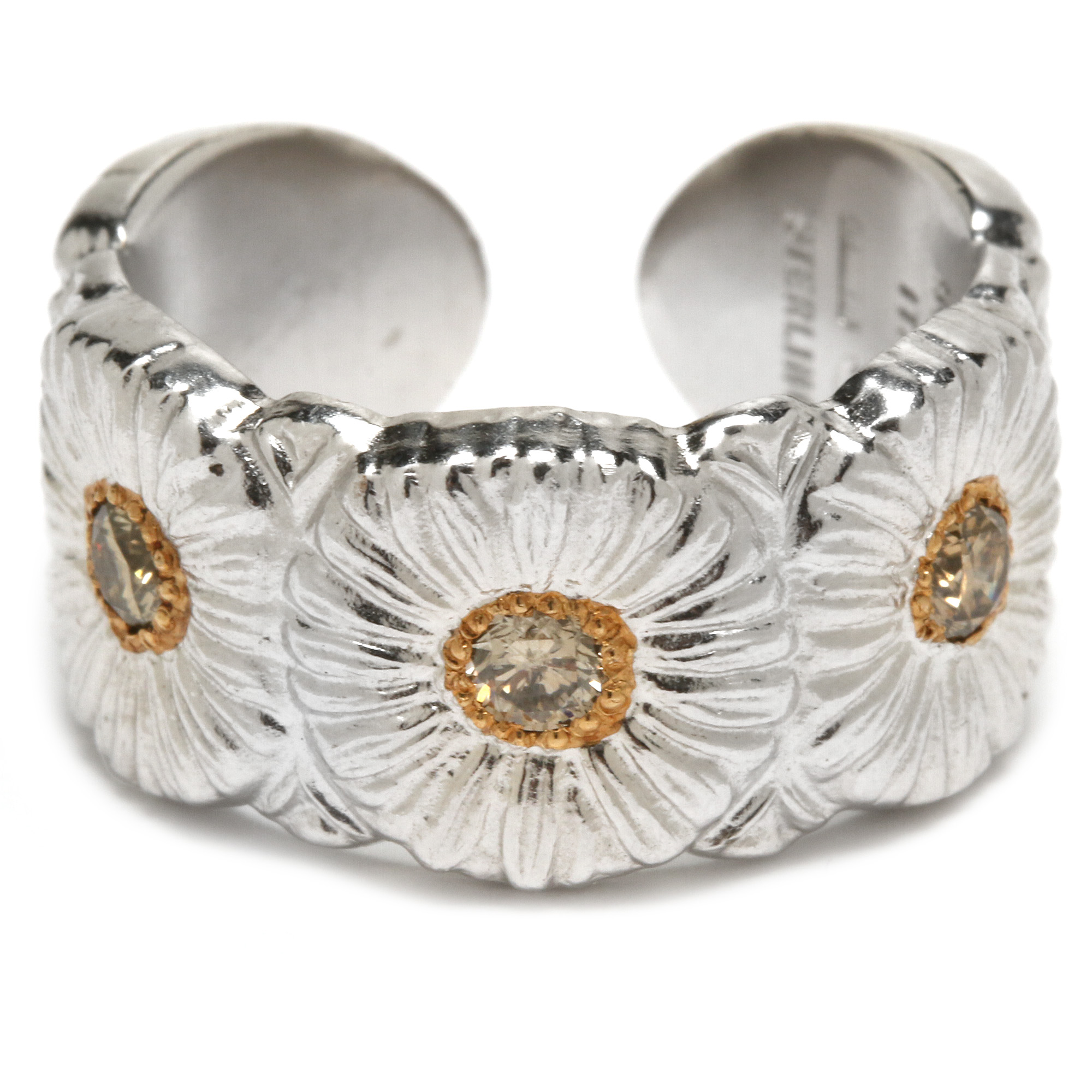 Buccellati Blossoms "Daisy Eternelle" Sterling Silver Diamond Ring