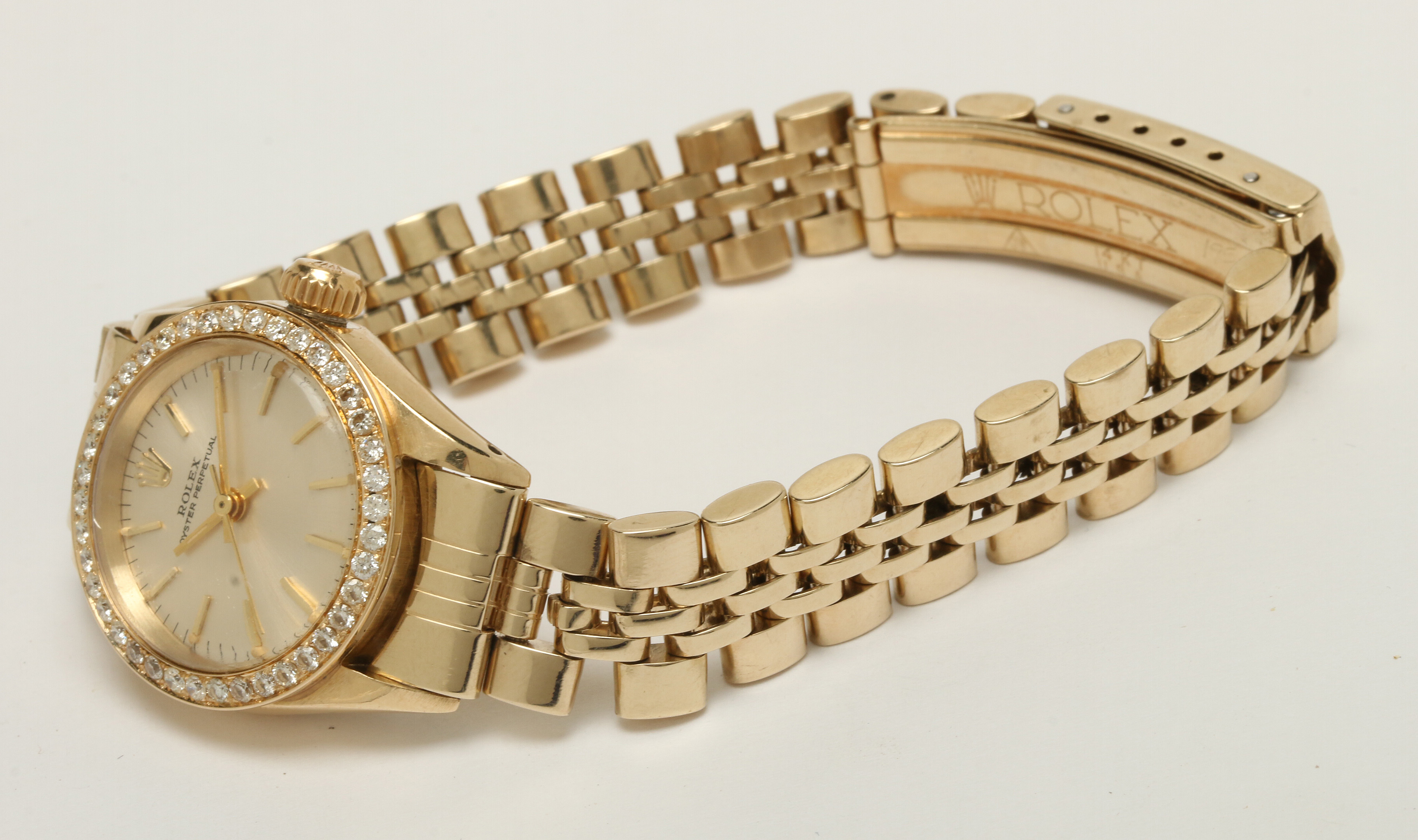 Rolex Oyster Perpetual 14K Yellow Gold Diamond Watch, 1970