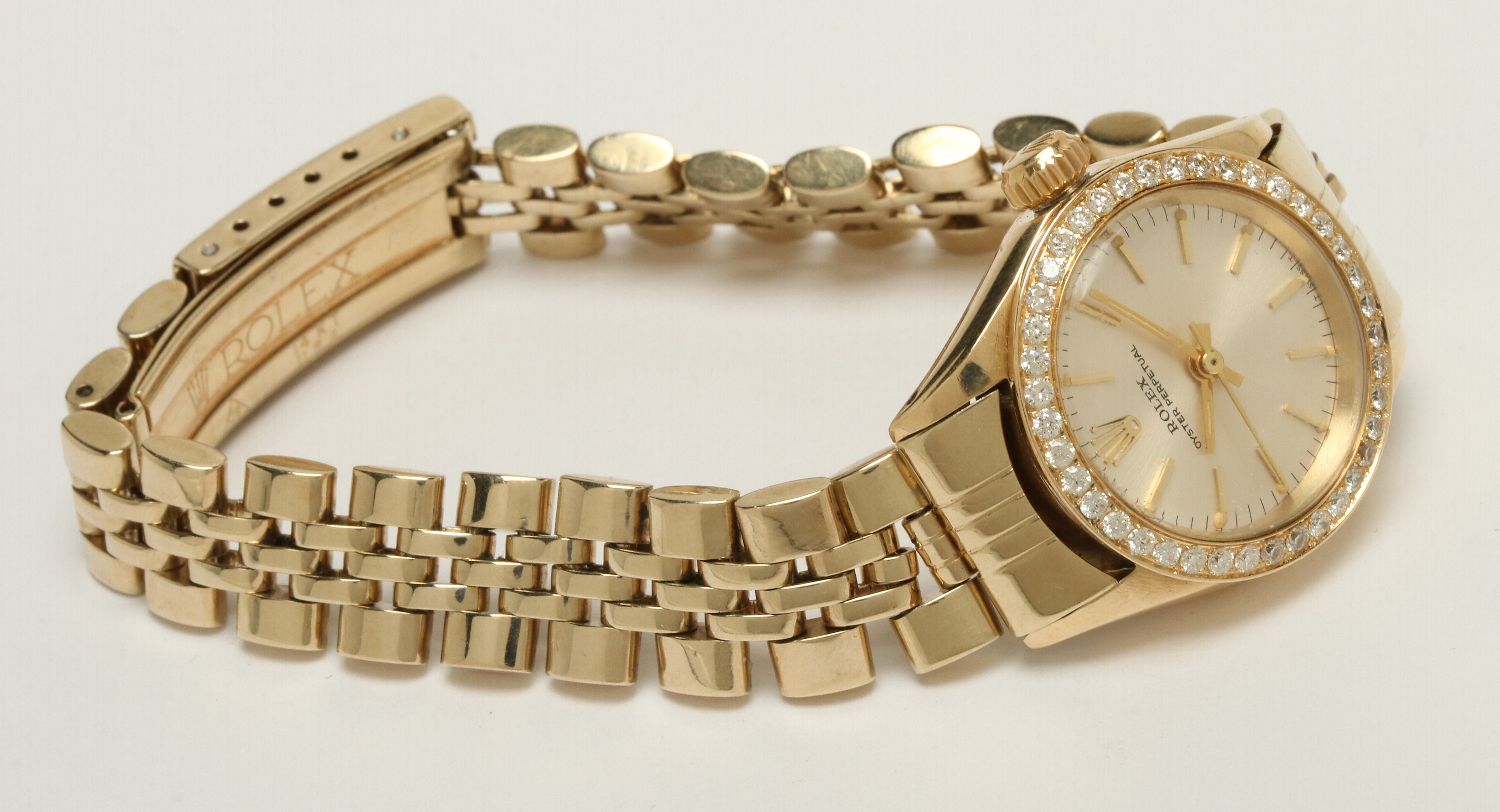 Rolex Oyster Perpetual 14K Yellow Gold Diamond Watch, 1970